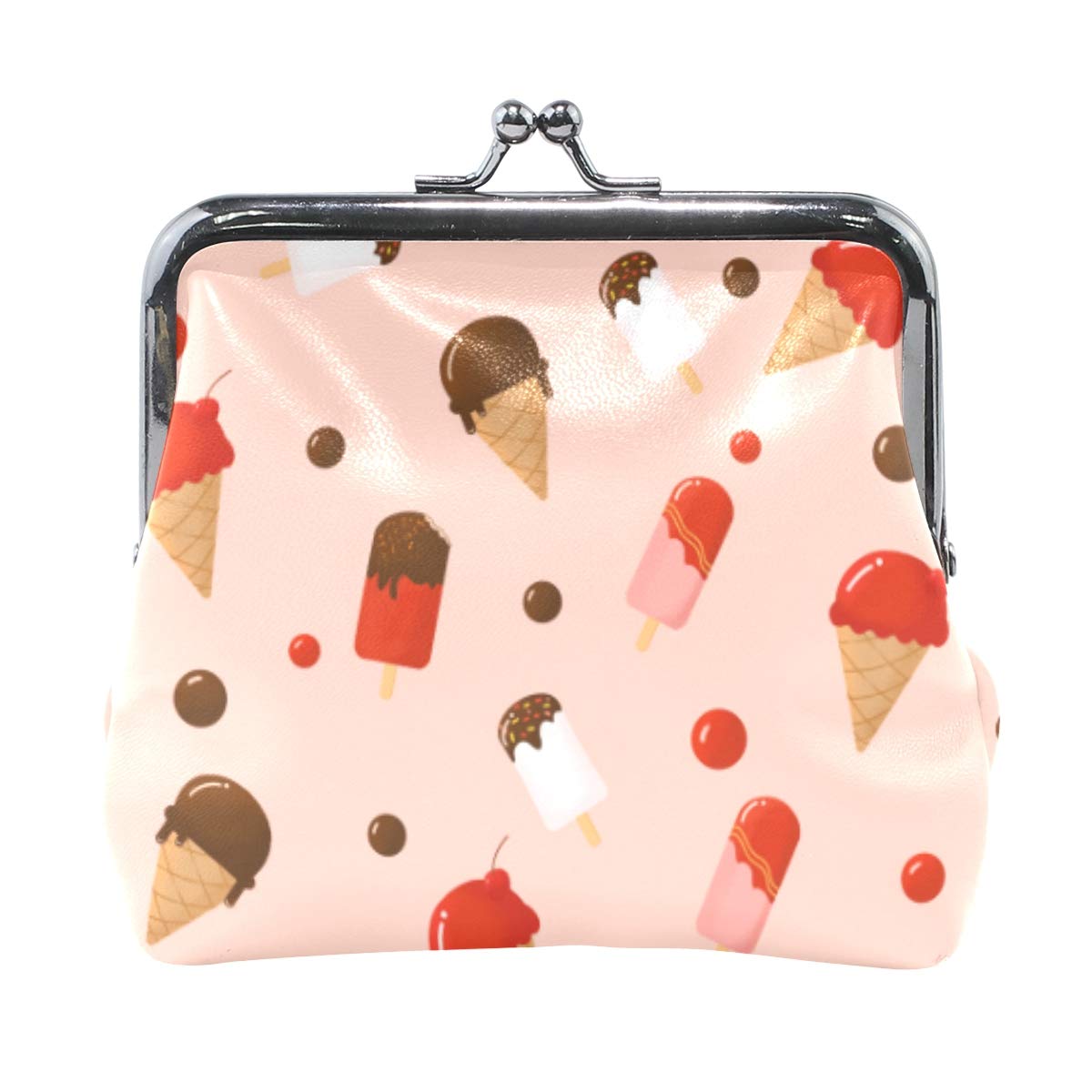 Vikko Retro Ice Cream Coin Purse for Women - Vintage Kiss-lock Buckle Wallet with Card Holder | Perfect for Cash, Cards & Small Essentials at Parties, Shopping & Travel