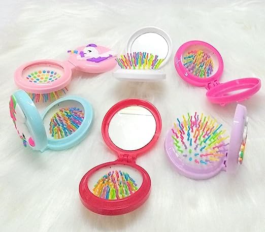 Unicorn Hair Brush Set for Girls (6 Pcs) - Kids Hair Comb, Party Favors, Birthday Gifts, Kanjak Pooja Gifts - Perfect for Birthday Parties, School Events, and Special Occasions