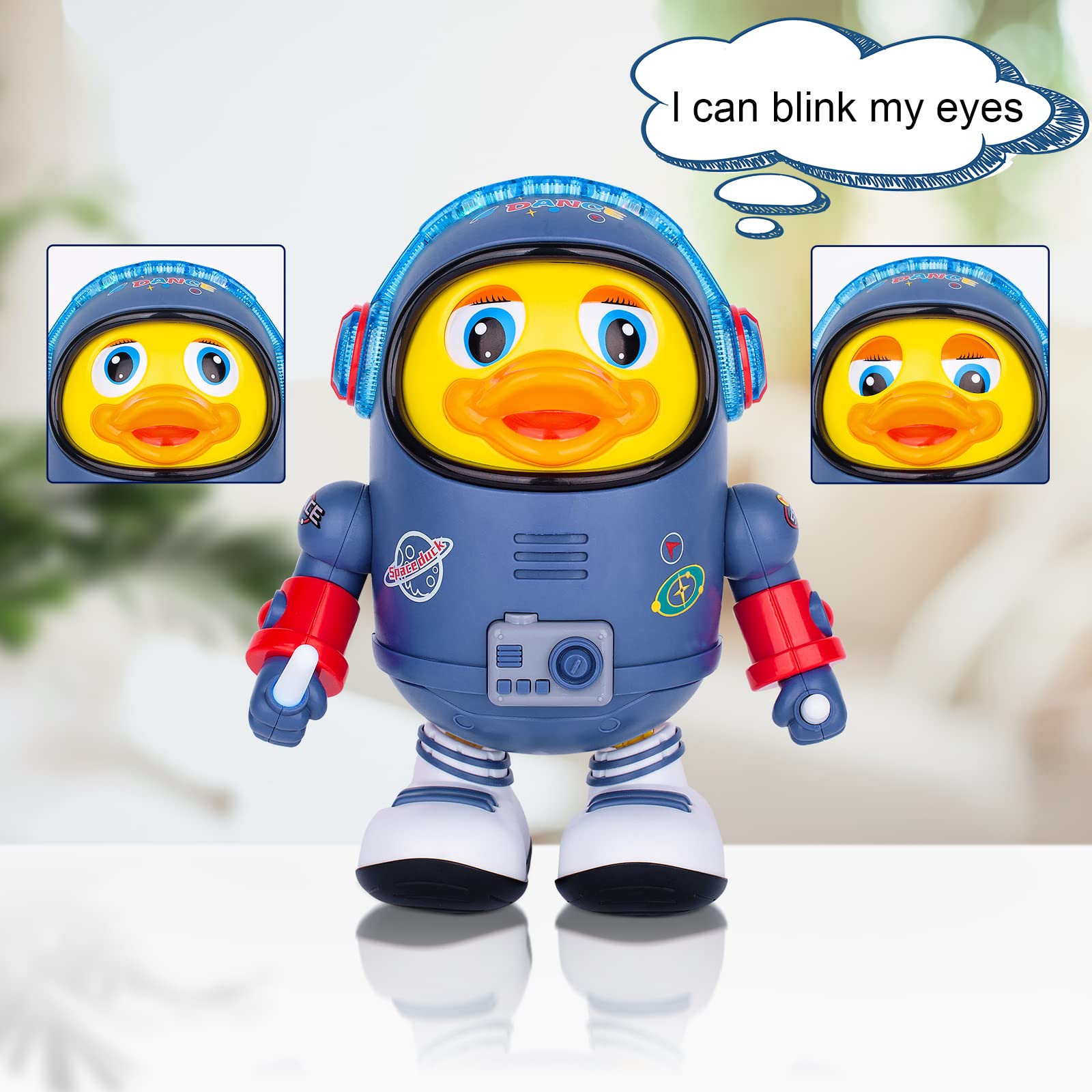 Berry President Electric Space Duck - Interactive Light & Sound Toy with Walking & Dancing Moves for Toddlers | Fun Learning & Playtime Gift for Kids