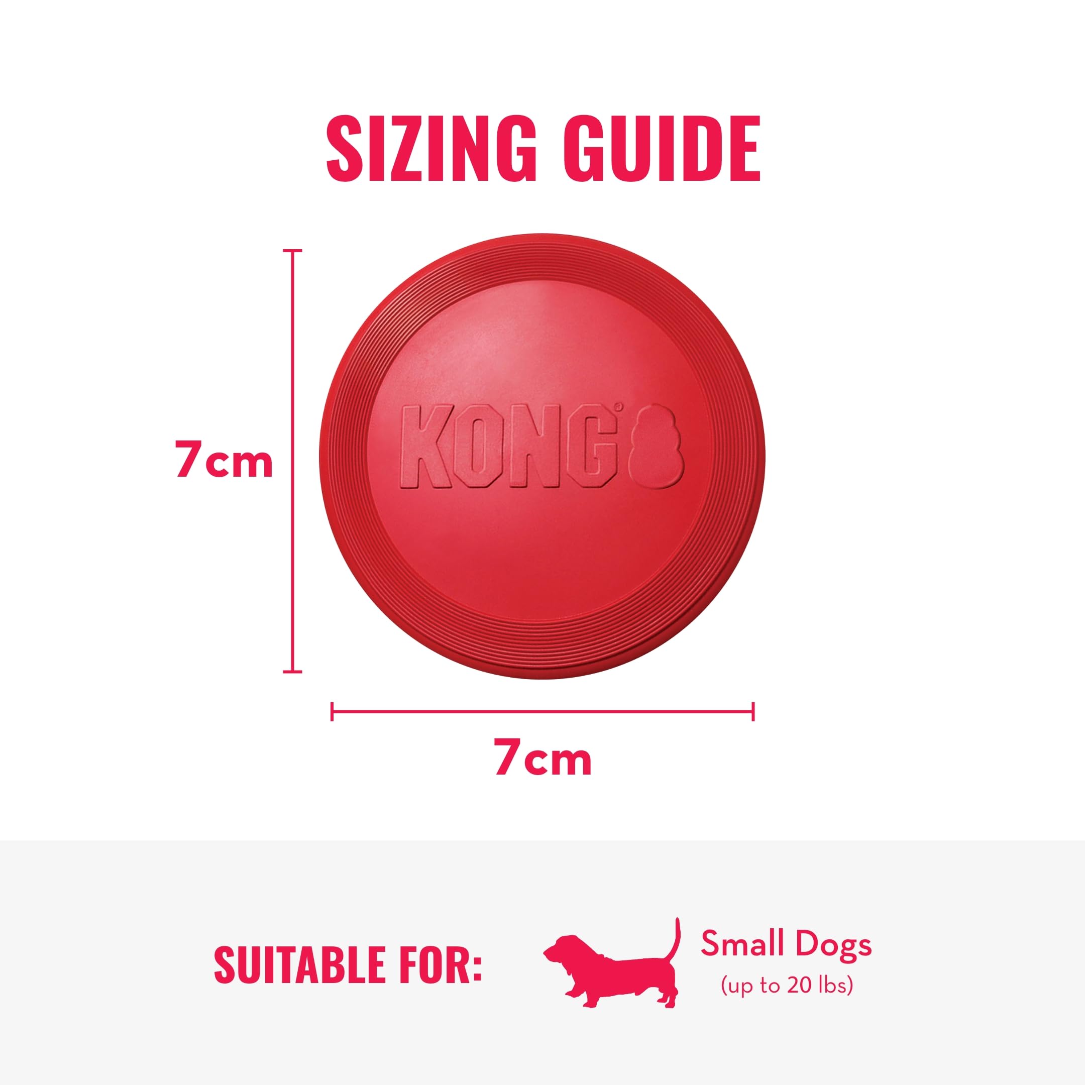 Durable KONG Flyer Natural Rubber Flying Disc Dog Toy - Safe Fetch & Outdoor Play for Small Dogs - Perfect for Park, Beach & Backyard Fun