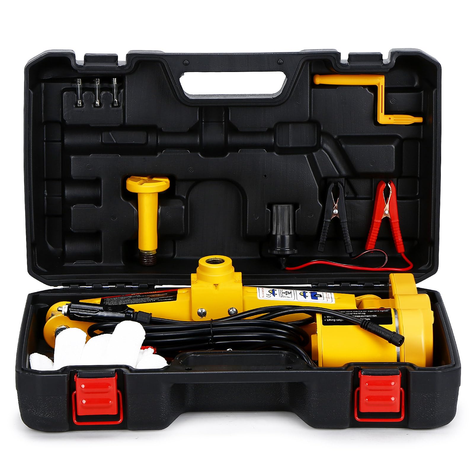 12V 3 Ton Electric Car Jack - Automatic Scissor Lift Floor Jack for Vehicle Repair & Tire Change - Heavy Duty DC Hydraulic Trolley Jack for Cars, SUVs & Trucks (Garage & Roadside Emergency Use)