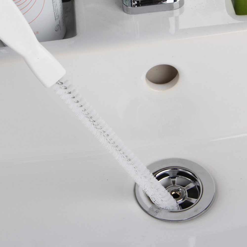 Alink Sink Drain Overflow Cleaning Brush - Flexible Pipe Cleaner Tool for Hair Clog Removal, Bathroom & Kitchen Drain Snake with Hook - Perfect for Home, RV & Apartment Plumbing Maintenance