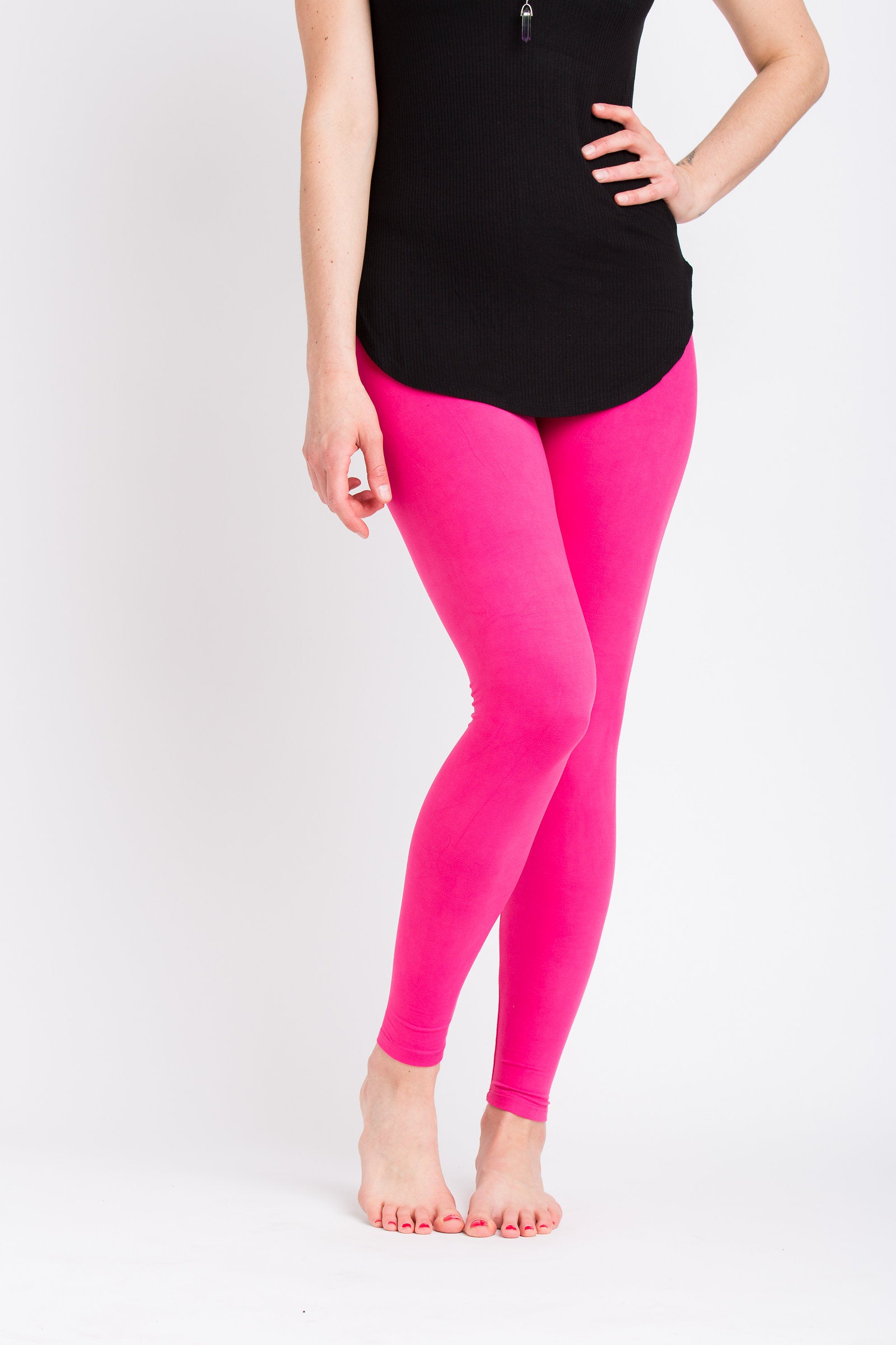 Fuchsia Capri Pants for Women - High Waisted Stretchy Palazzo Pants - Comfortable Wide Leg Lounge Pants for Yoga, Travel & Casual Wear