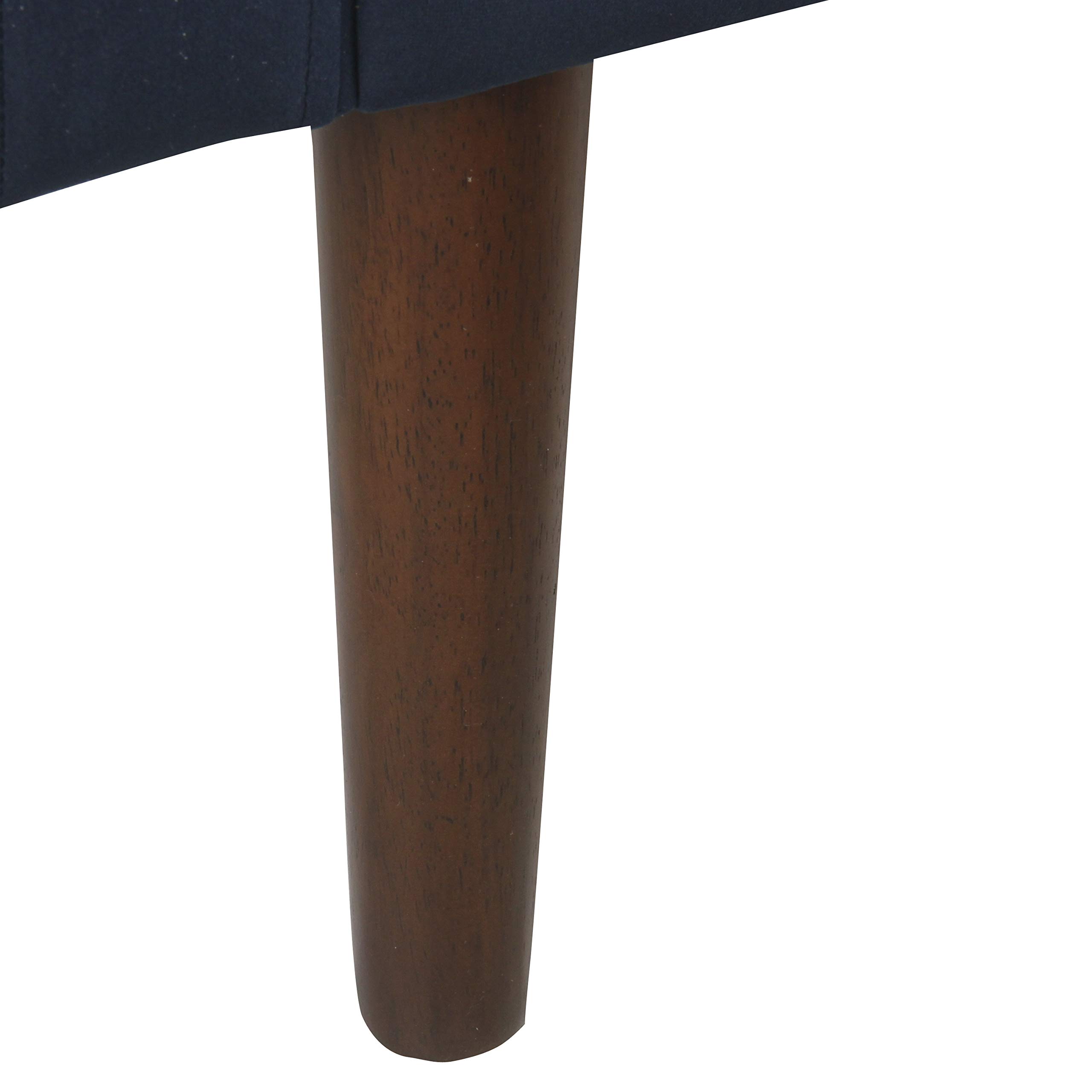 Meadow Lane HomePop Fulton Velvet Storage Bench - Dark Navy Blue Upholstered Ottoman with Lift Top for Entryway, Bedroom & Living Room Storage Solutions