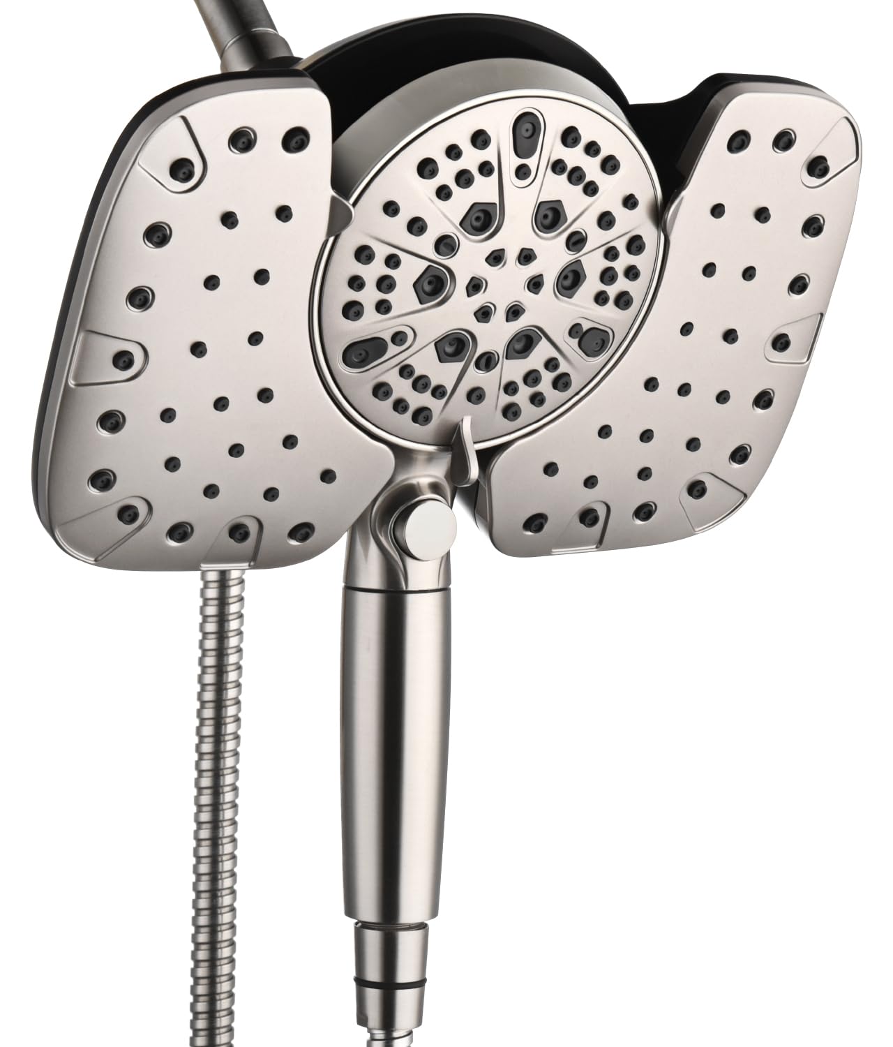 2.5GPM High Pressure Nickel Shower Head with Handheld - 10 Inch Rainfall Shower Combo, 10 Spray Settings Detachable Shower Head with ON/OFF Switch & 15-Stage Filter - Perfect for Bathroom Renovation & Spa-Like Shower Experience