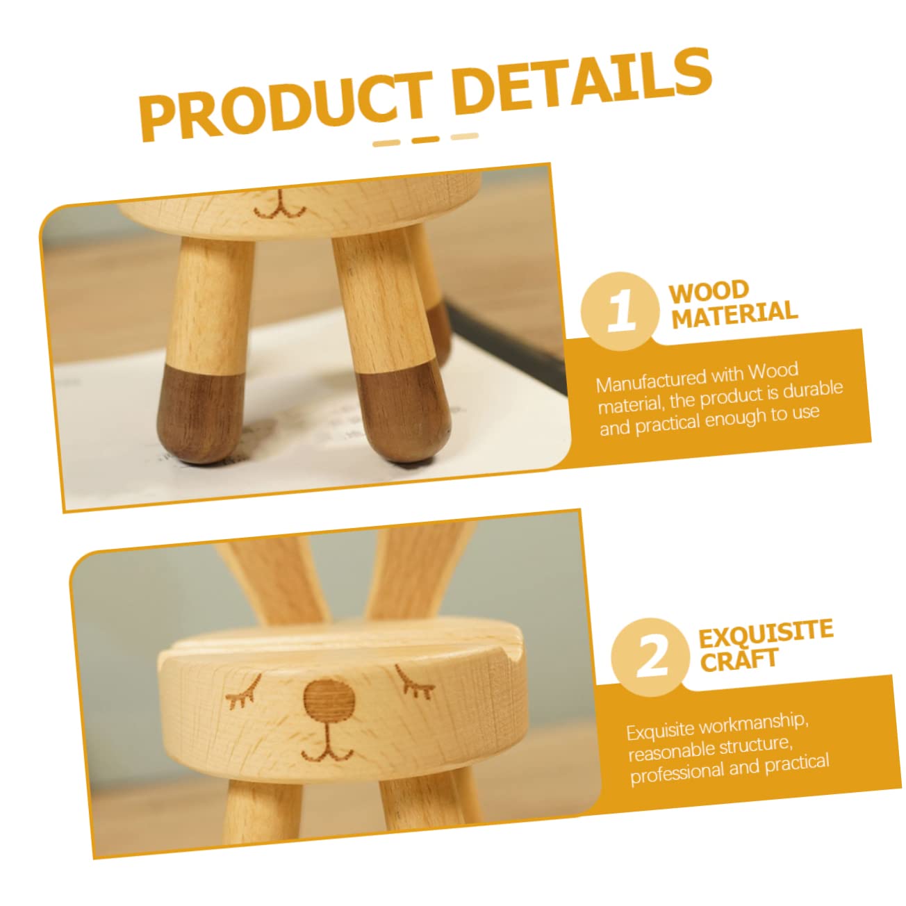 Universal Wooden Phone Stand Holder - Adjustable Desktop Cell Phone Dock for iPhone, Samsung, Google Pixel - Perfect for Home Office, Bedside, Kitchen & Video Calls