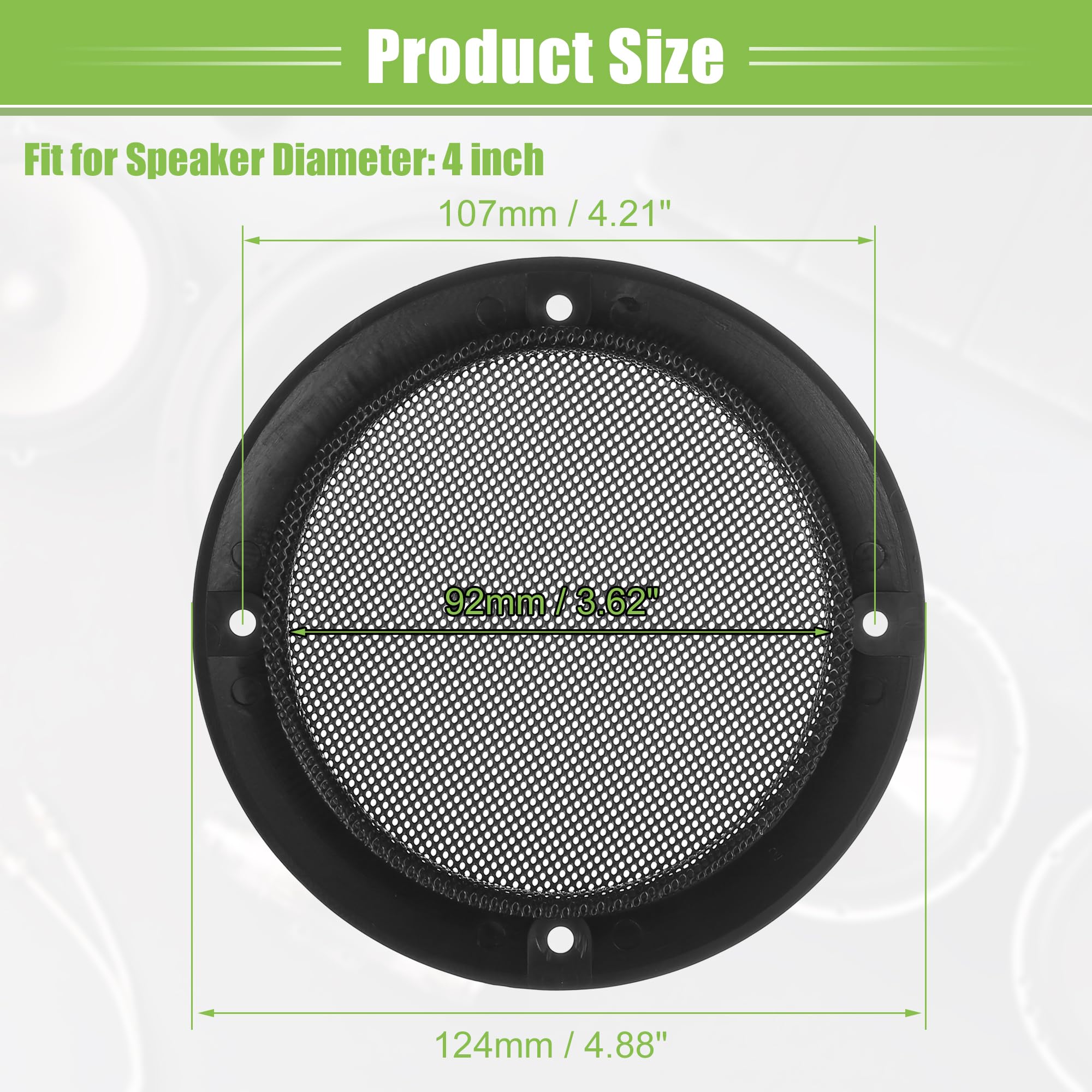 ACROPIX 4 Inch Universal Car Speaker Grills Cover - Round 4