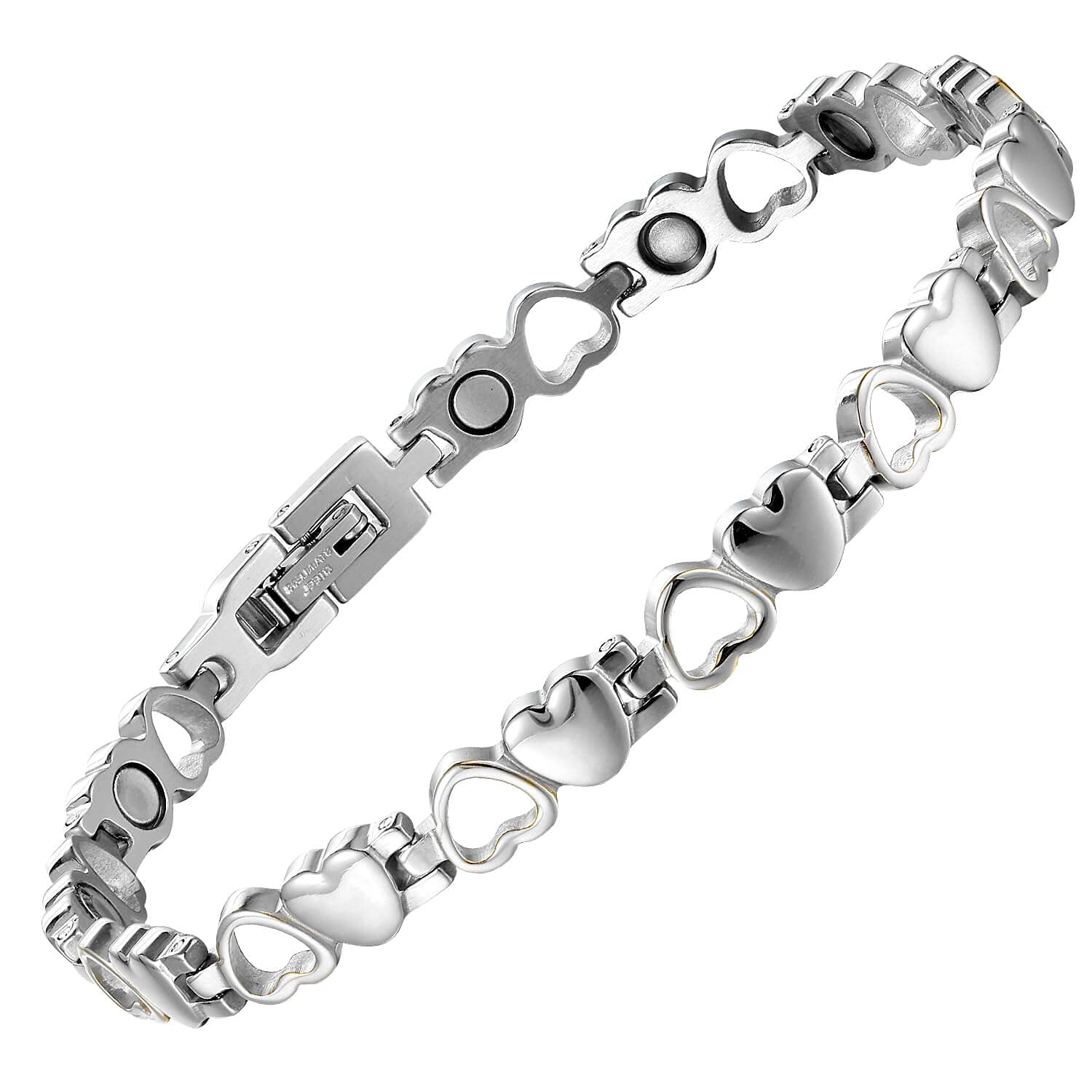 Magnetic Therapy Bracelet for Women - Stainless Steel Arthritis Pain Relief Bracelet with Strong Heart-Shaped Magnets - Helps with Carpal Tunnel, Joint Pain & Circulation - Perfect for Work, Yoga & Daily Wear