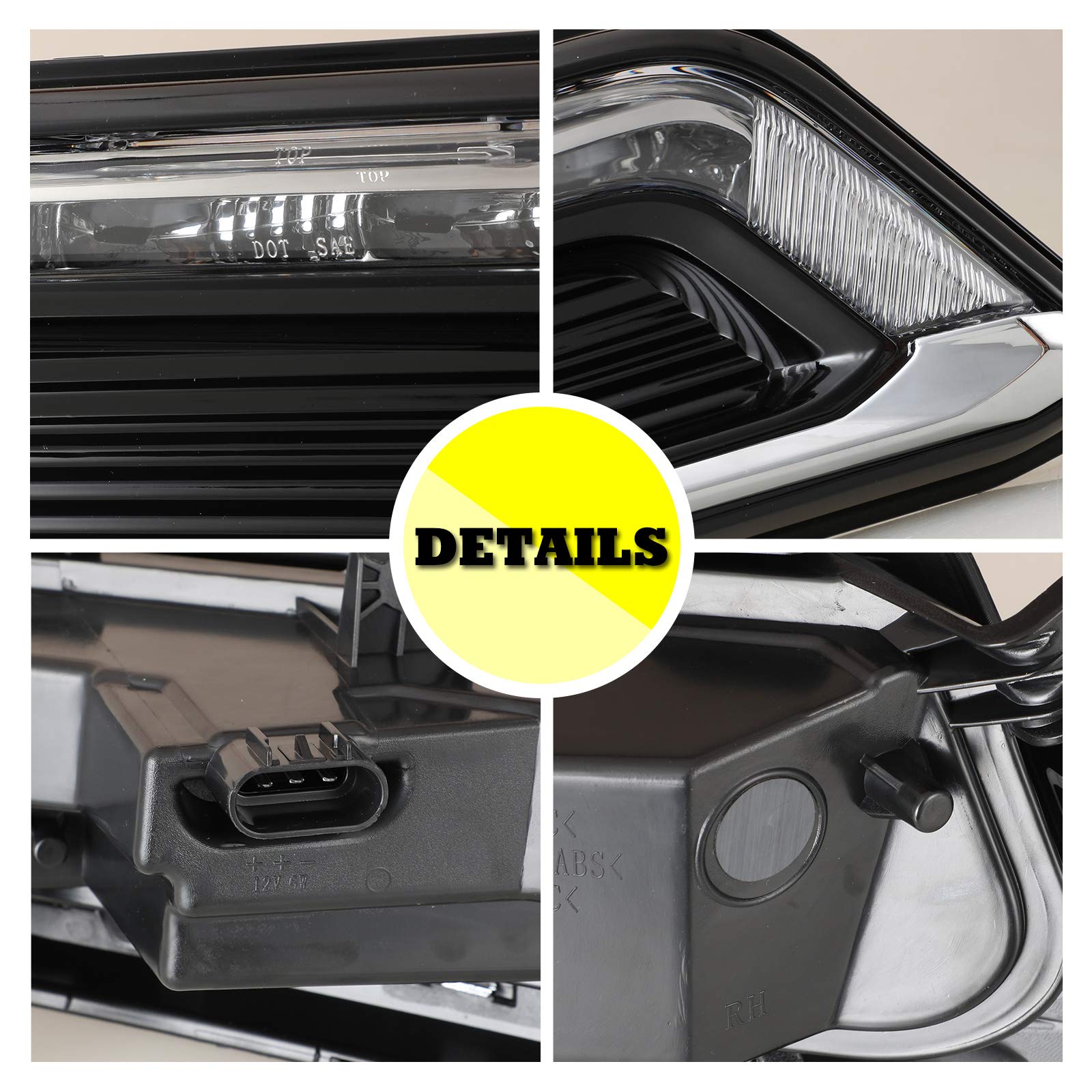 AUTOWIKI LED DRL Fog Lights for 2014-2020 Chevy Impala - 2PCS Clear Lens Fog Lamp Assembly - Perfect for Night Driving & Off-Road Adventures