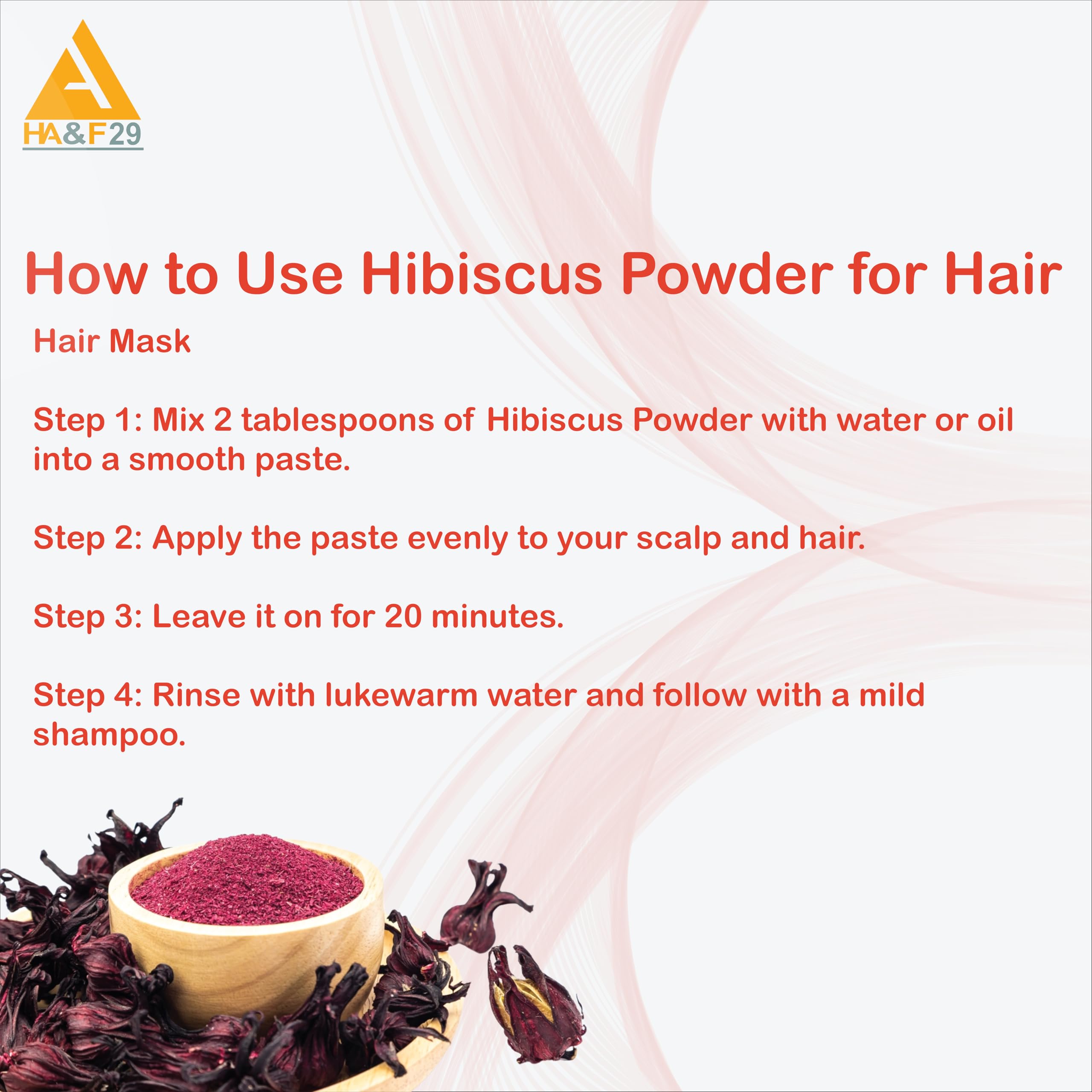Organic Hibiscus Powder 100g - 100% Pure Natural Hair & Skin Care | Hair Conditioner, Face Exfoliant & Scalp Treatment | For DIY Beauty, Herbal Remedies & Holistic Wellness