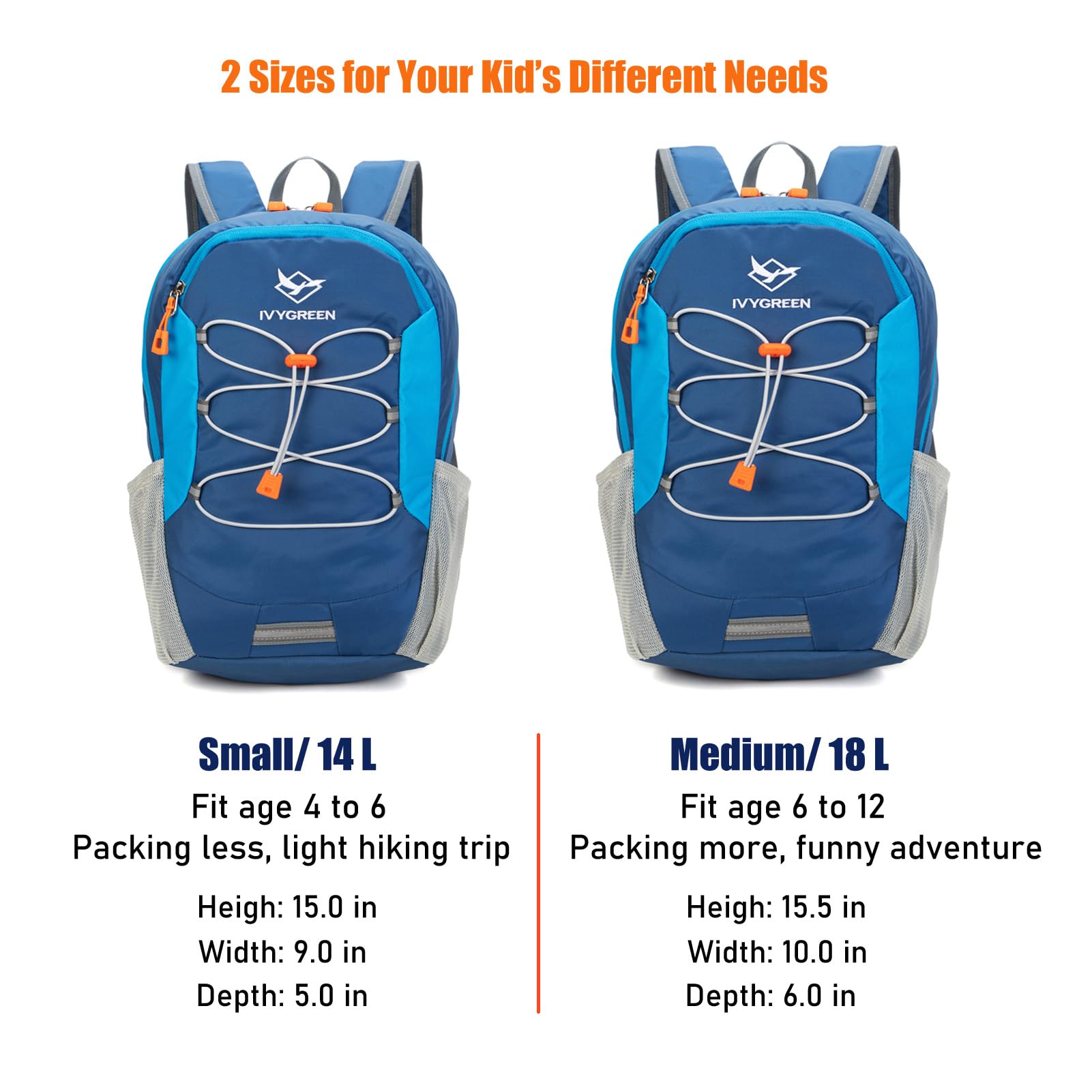 **Kids Hiking Backpack for Boys & Girls - Lightweight Small Daypack for Camping, Travel, School & Outdoor Adventures (Blue, Small) - Perfect for Day Trips, Nature Walks & Family Outings**
