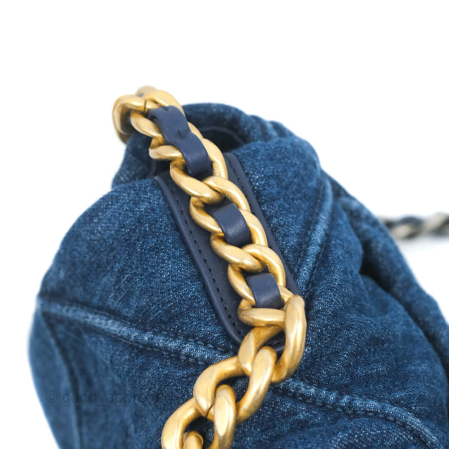Chanel 19 Small Denim Mixed Hardware Flap Bag - Luxury Designer Handbag for Women | Perfect for Everyday Use, Date Night & Special Occasions