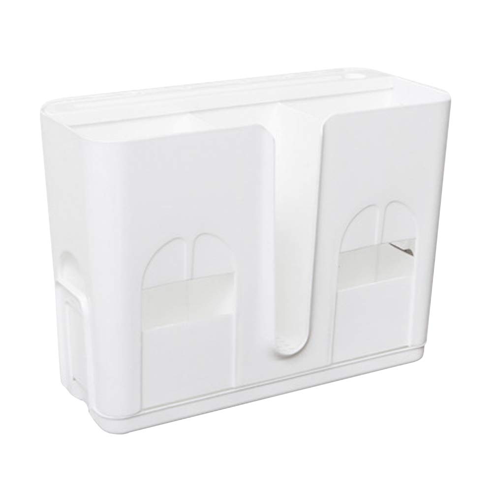 DOITOOL Wall-Mounted Kitchen Utensil Holder - Seamless Sticky Drainer for Spoons, Chopsticks & Tableware - Plastic Storage Rack (White) - Perfect for Small Kitchens, Apartments & Organized Cooking Spaces