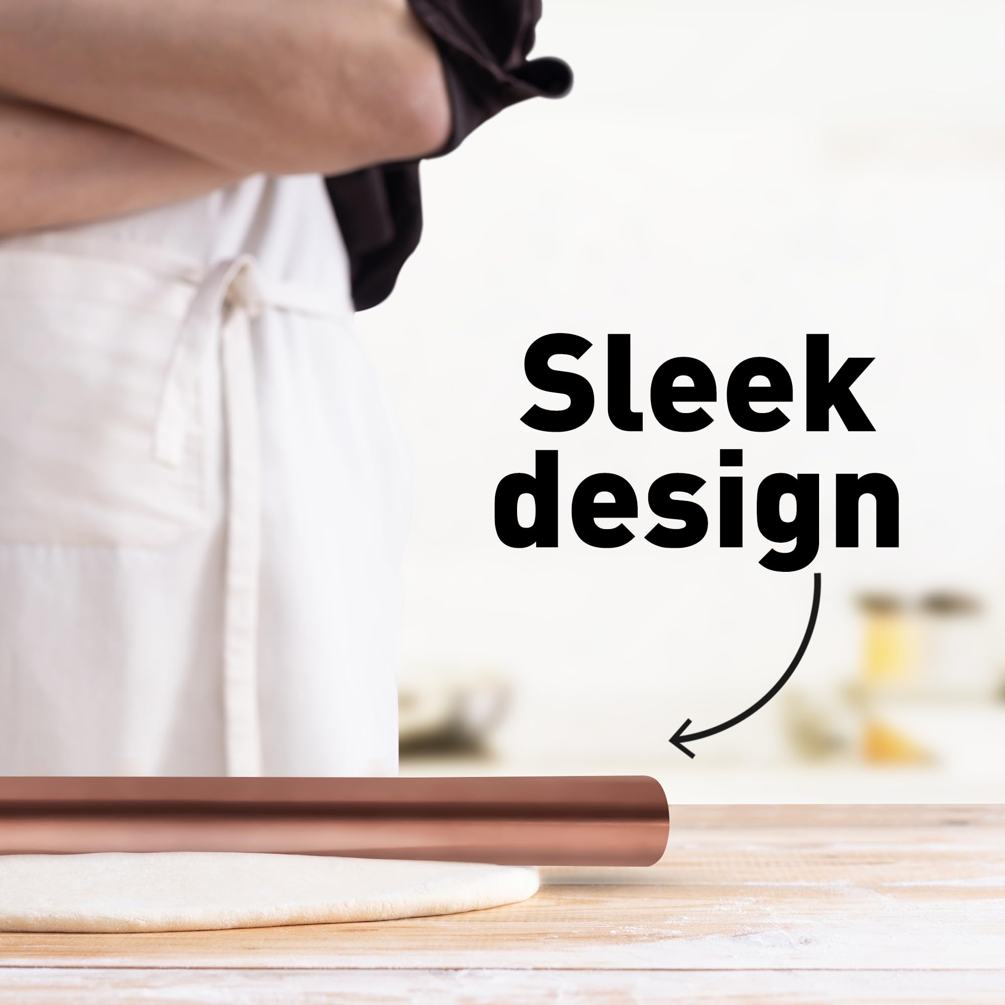 Zulay Kitchen 15.9 Inch Professional Stainless Steel Rolling Pin - Lightweight Metal French Pastry Dough Roller for Baking, Fondant, Pizza, Dumplings & Cookies - Perfect for Home Bakers & Professional Chefs