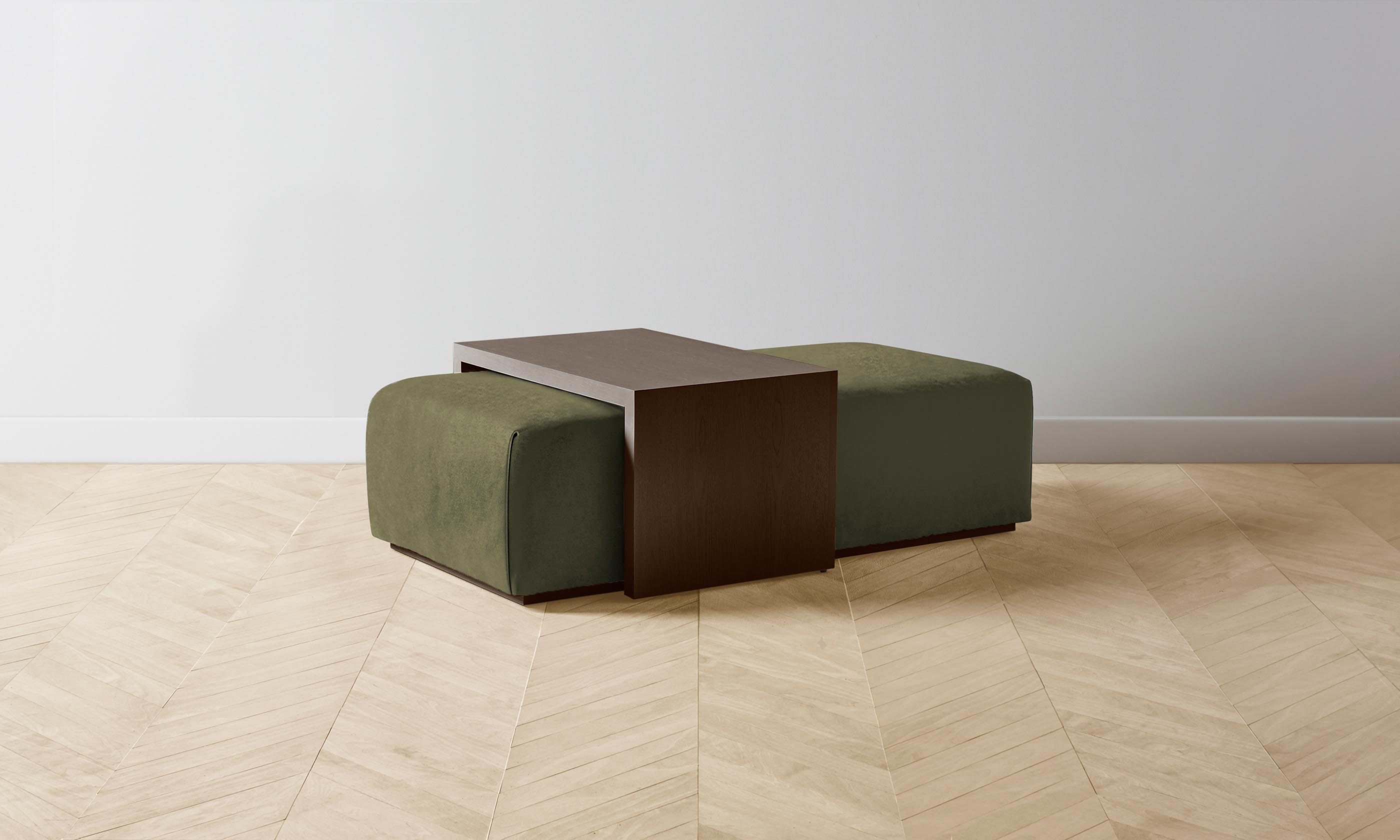 The Bowery Ottoman - Performance Velvet Olive Green Storage Bench for Living Room, Bedroom & Entryway - Stylish and Durable Home Decor