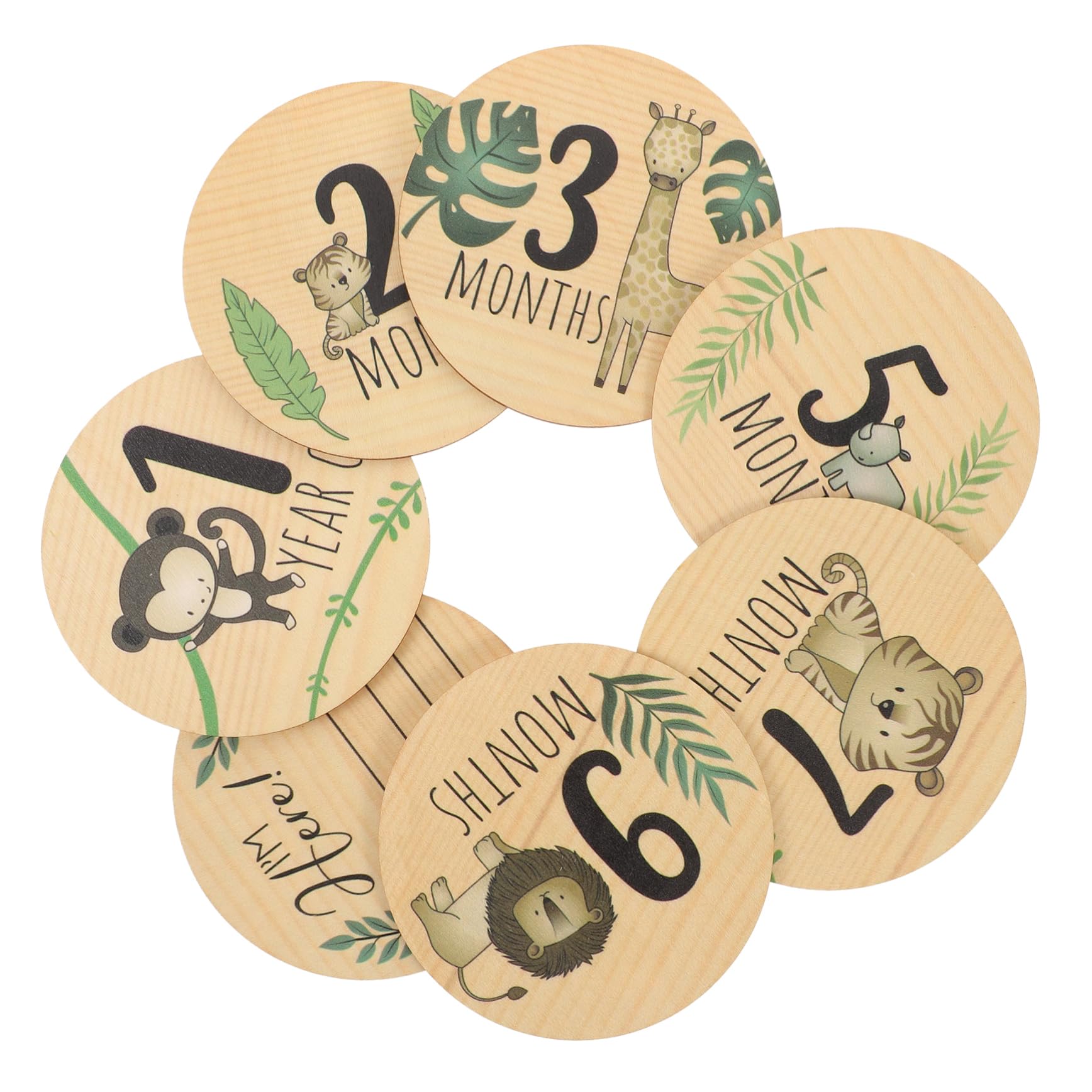 FAVOMOTO Wooden Baby Milestone Cards - Monthly Photo Props for Newborns, First Birthday, Nursery Decor - Perfect for Baby Shower Gifts & Memory Keepsakes