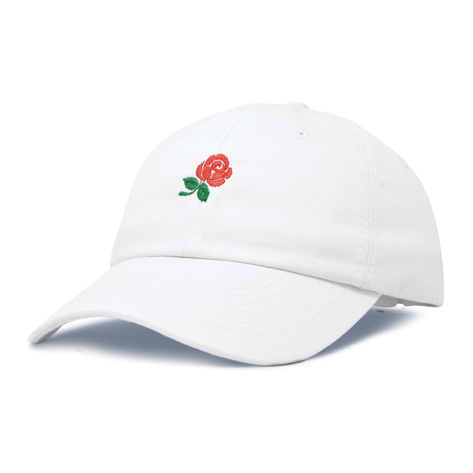 DALIX Women's Rose Baseball Cap - Floral Embroidered Adjustable Sun Hat for Outdoor, Gardening, and Beach Activities