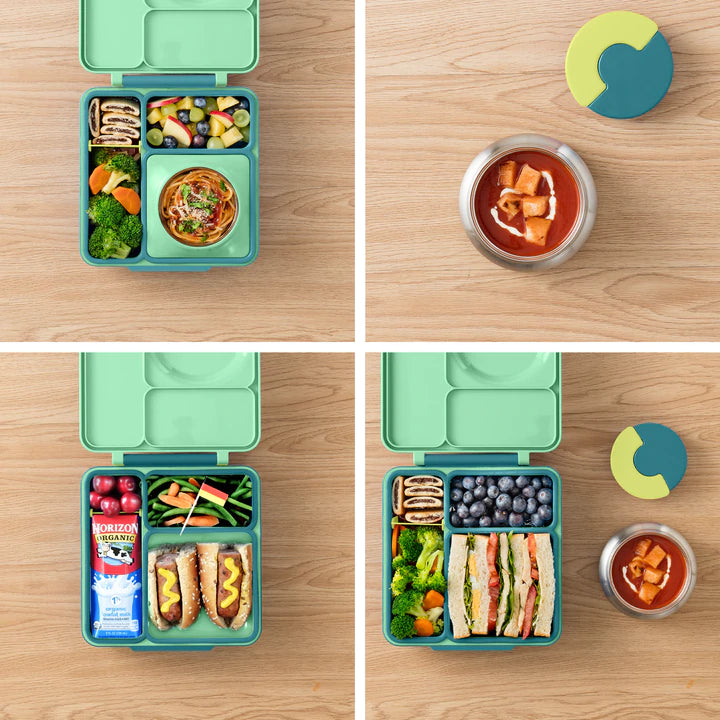 OmieBox V2 Insulated Bento Lunch Box for Kids - Meadow Floral Design | Leak-Proof, Microwave Safe, Eco-Friendly Food Container for School, Work & Picnics