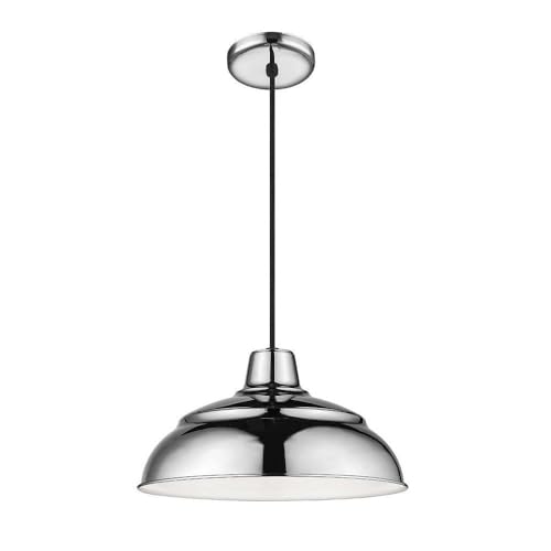 Millennium RWHC14-PN Polished Nickel Single Light Pendant - Perfect for Kitchen Island, Dining Room, or Entryway Lighting