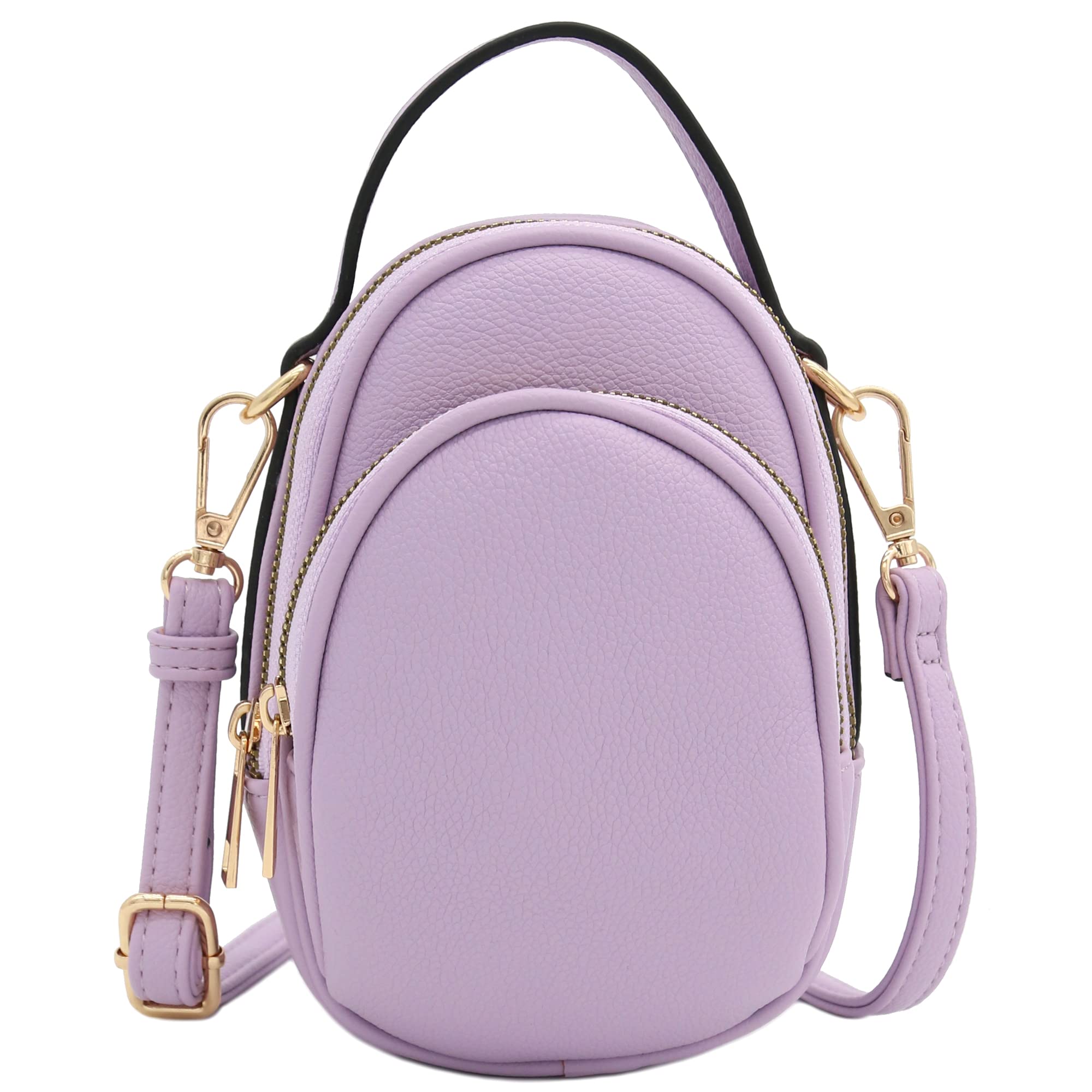 Stylish Two Compartment Mini Oval PU Leather Crossbody Bag for Women - Perfect for Travel, Shopping & Everyday Use