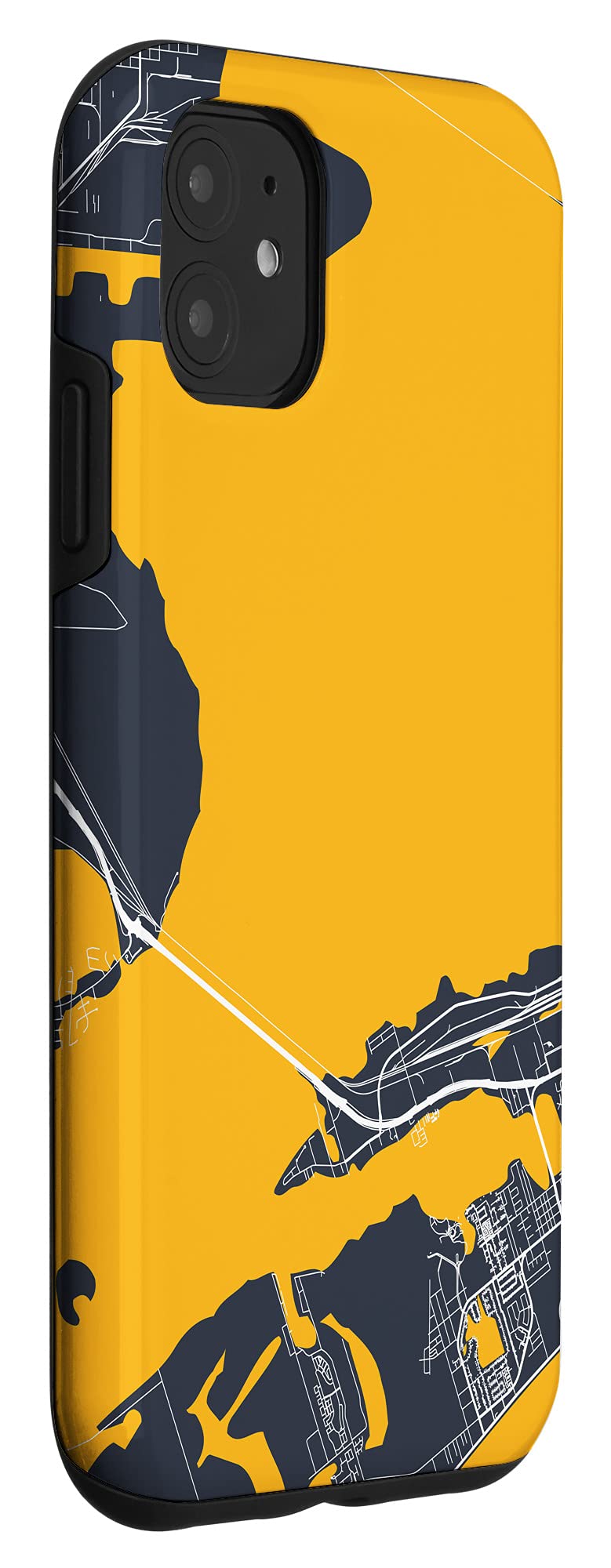 iPhone 11 Case - Galveston Street Map & Ireland Skyline Design - Protective Phone Cover for Travel Lovers & Adventure Seekers - Perfect for Daily Use, Travel & Gifts