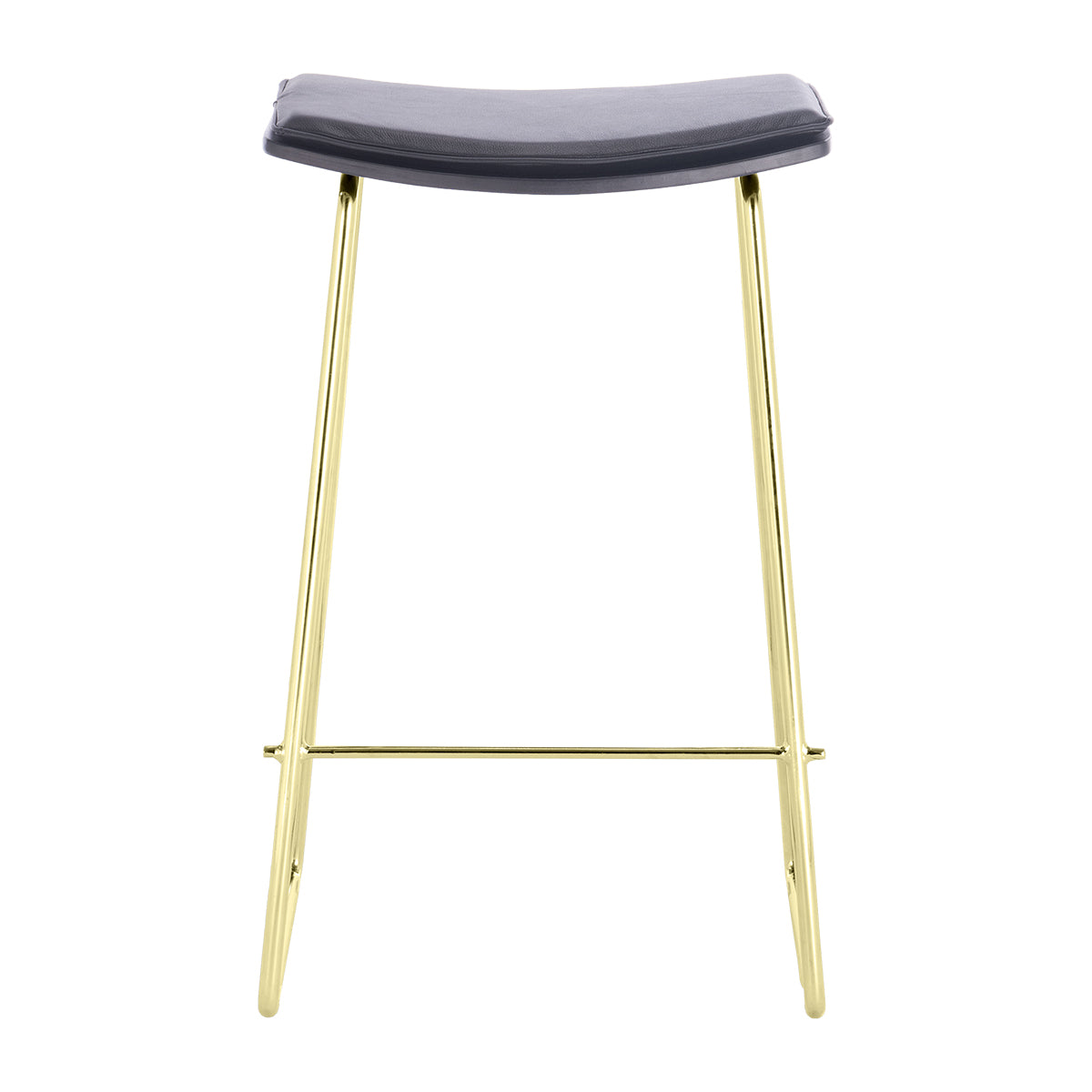 Hendrix Black Leather Backless Bar Stool - Modern Kitchen Counter Stool for Home, Bar & Restaurant Decor