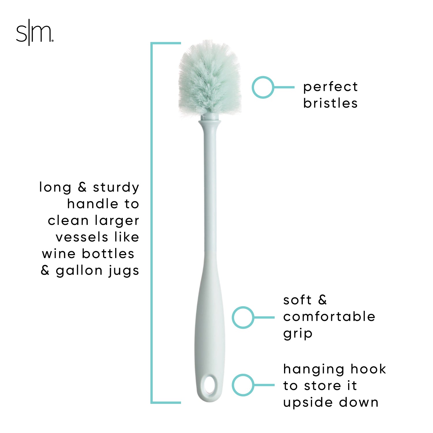 Stainless Steel Bottle Brush for Water Bottles & Tumblers - Perfect for Cleaning Narrow Neck Bottles, Travel Mugs & Baby Bottles - Dishwasher Safe Cleaning Brush for Home & Kitchen Use