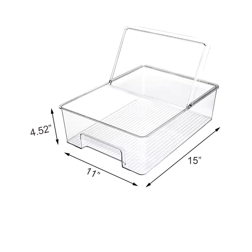 Plastic Food Storage Containers for Fridge & Freezer - Airtight Kitchen Organizer Bins for Fruits, Yogurt, Snacks, Pasta - Set of 2 | Perfect for Meal Prep, Leftovers & Pantry Organization