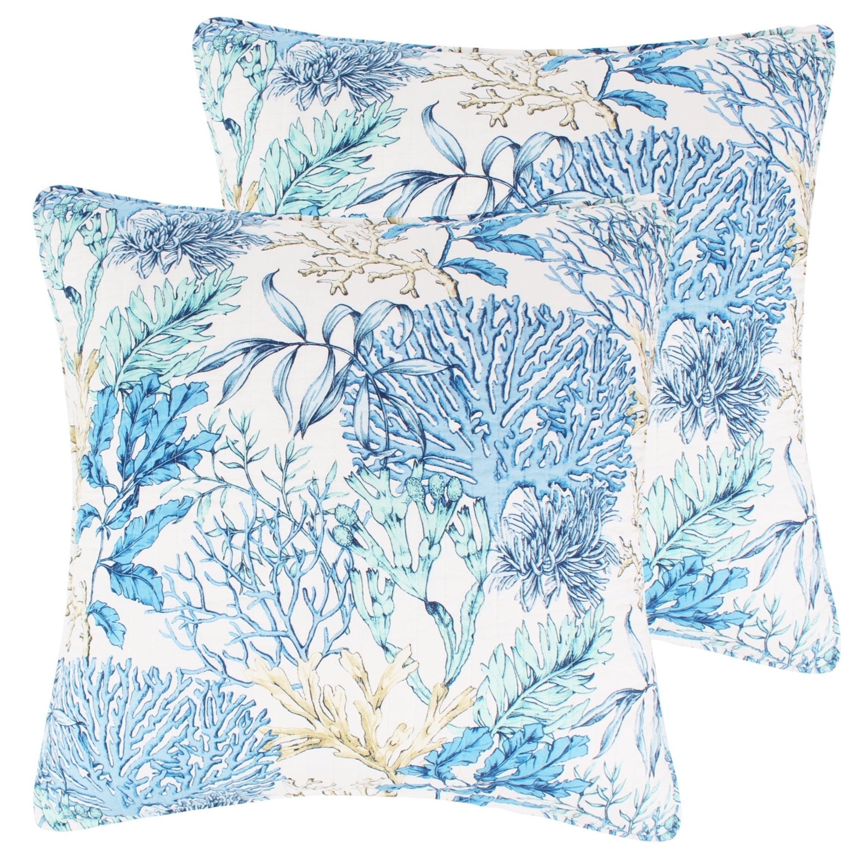 Premium Mahina Euro Sham Set of 2 - Luxury Decorative Pillow Covers for Bedroom & Living Room - Soft & Stylish Home Decor Accents for Sofa, Couch or Bed