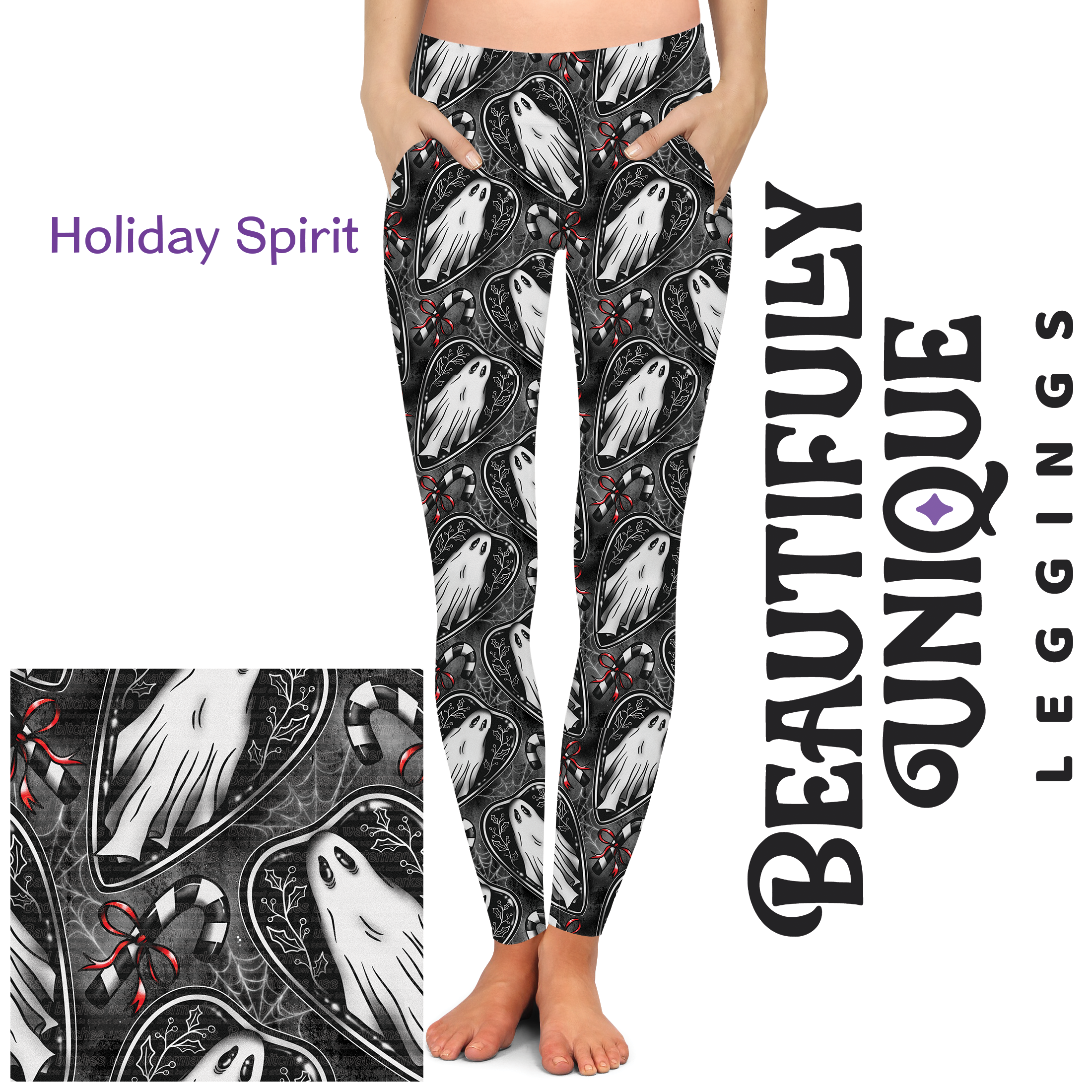 Exclusive Holiday Spirit Pocket Leggings - Stylish & Comfortable Women's Workout Leggings for Yoga, Running & Everyday Wear