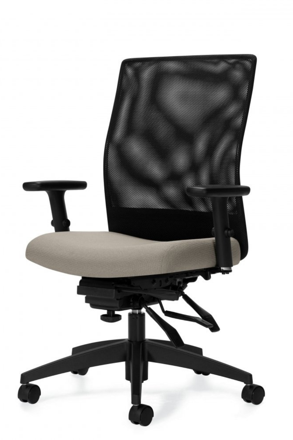 Global Weev Beige Medium Back Multi Tilter (2221 & 2222) - Ergonomic Office Chair for Home & Workspace - Perfect for Long Hours Sitting & Computer Work