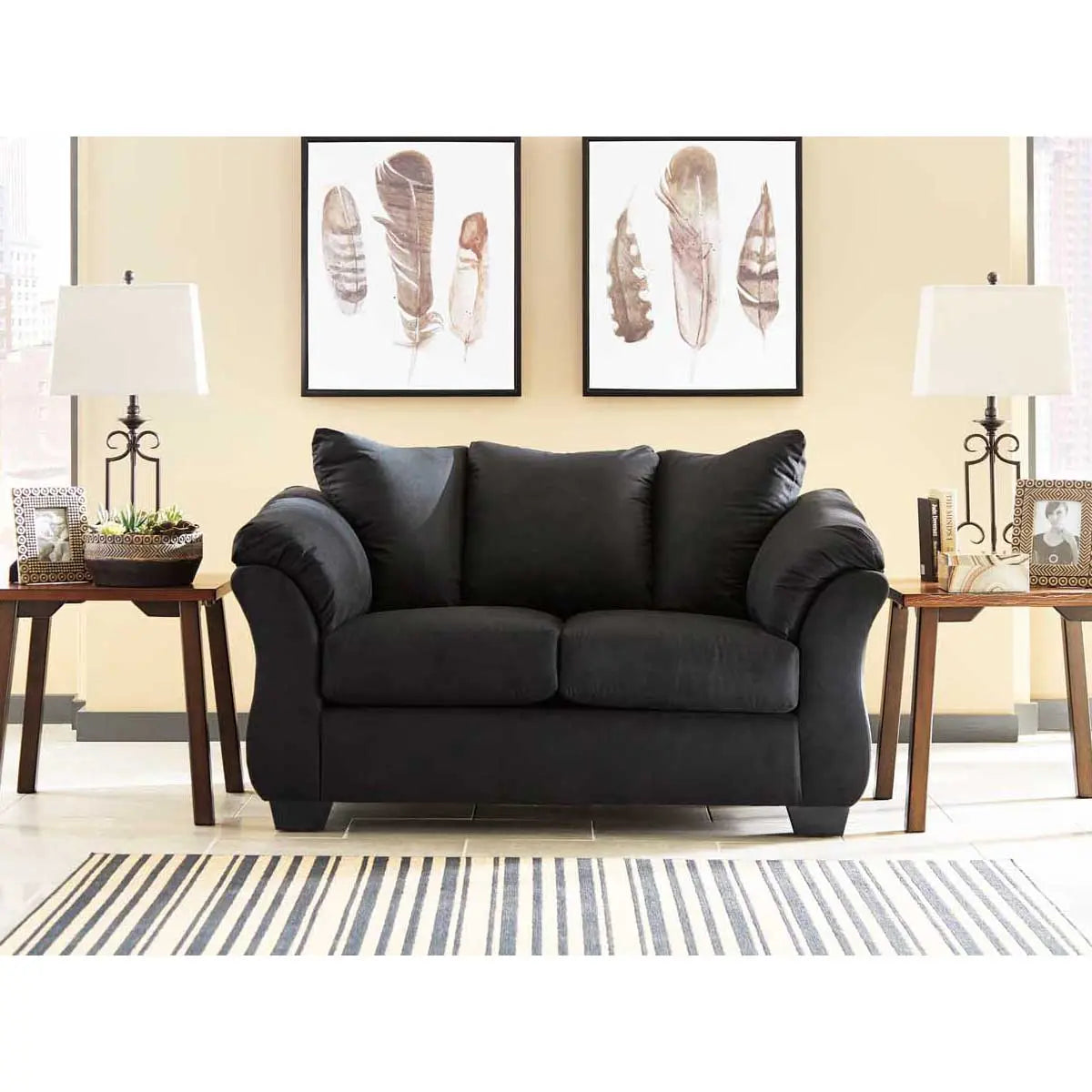 Altari Fabric Loveseat in Slate - Modern Small Sofa for Living Room, Apartment & Office - Comfortable 2-Seater Couch with Soft Upholstery