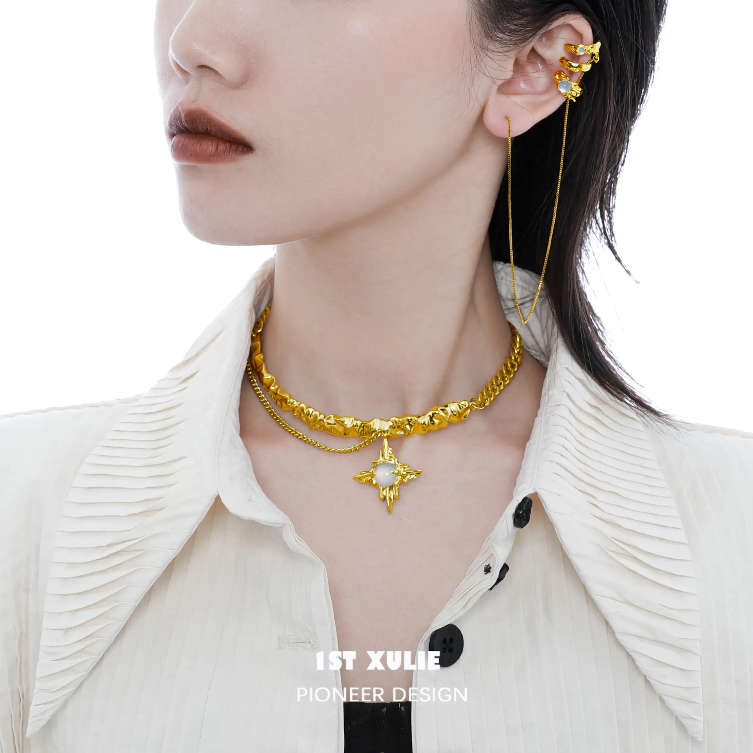 24K Gold Plated Natural White Agate Pendant Necklace for Women - Elegant Jewelry Gift for Birthday, Anniversary & Special Occasions