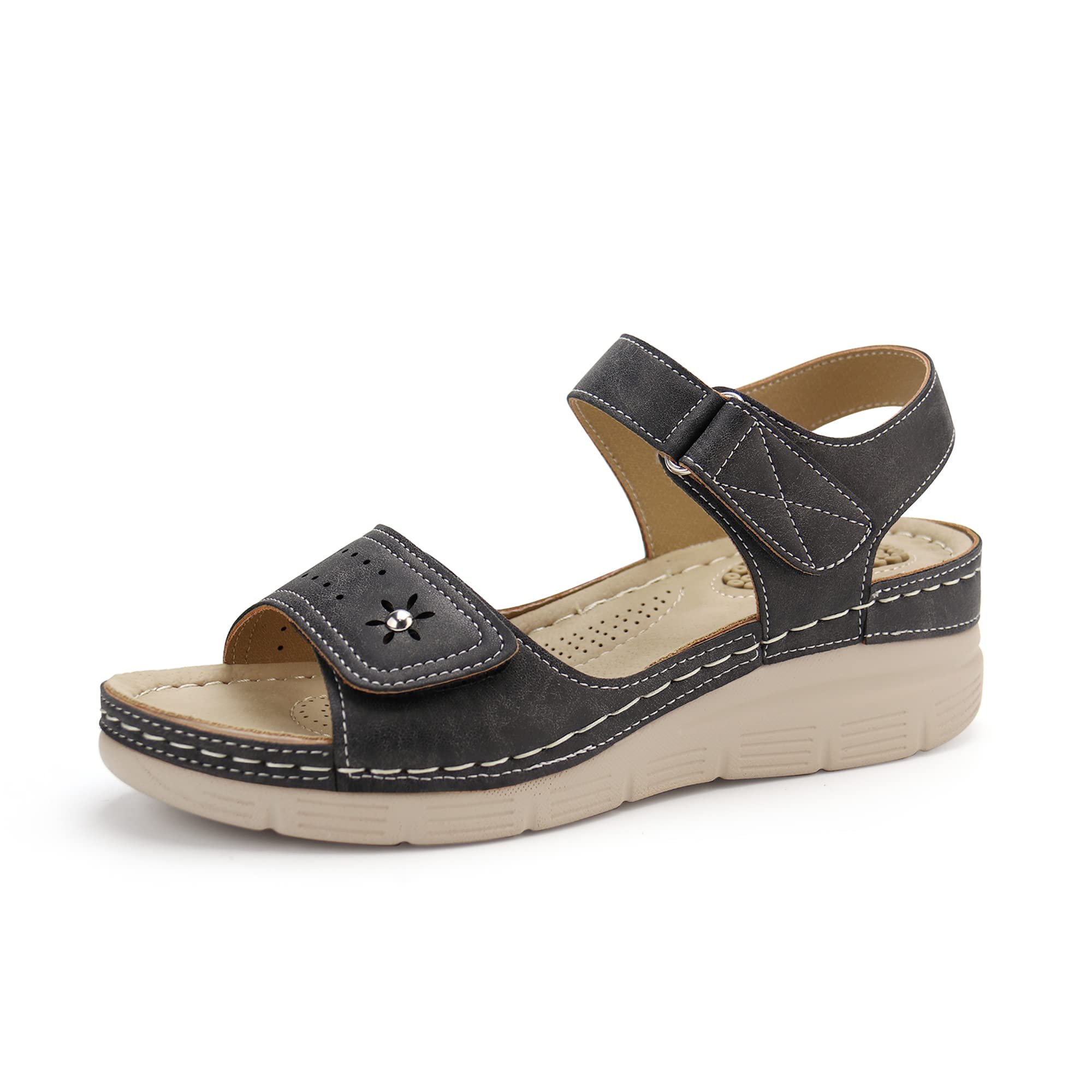 **JABASIC Women's Comfortable Orthotic Sandals with Arch Support - Perfect for Walking, Travel & Everyday Wear**
