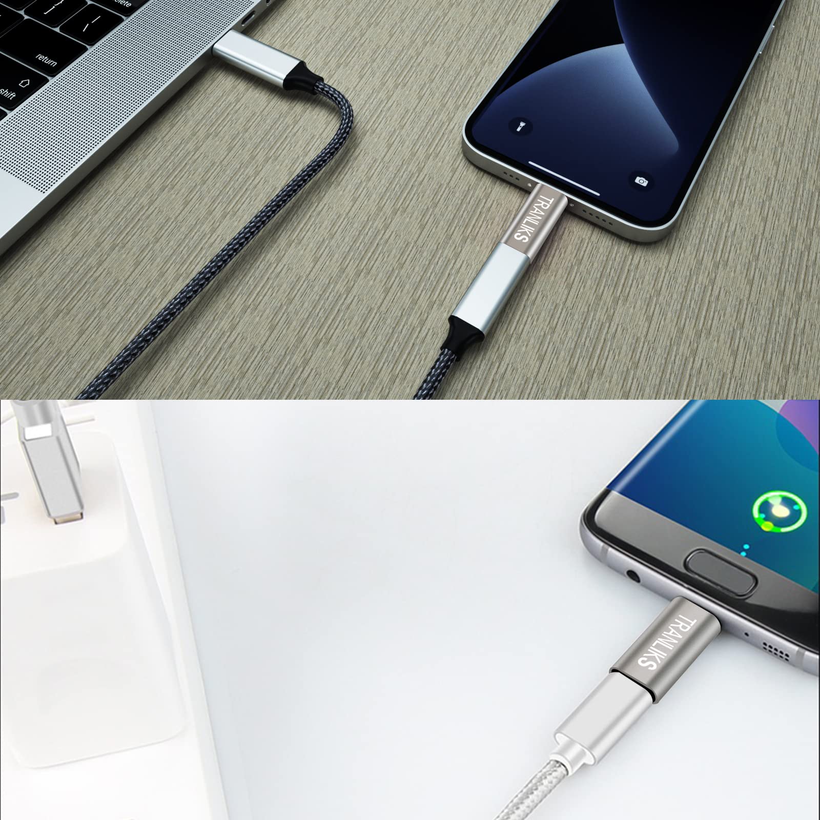 5-Pack TRANLIKS USB C to Micro USB Adapter - Male to Female Converter for Charging & Data Sync - Compatible with Micro USB Devices - Perfect for Smartphones, Tablets & Gaming Controllers