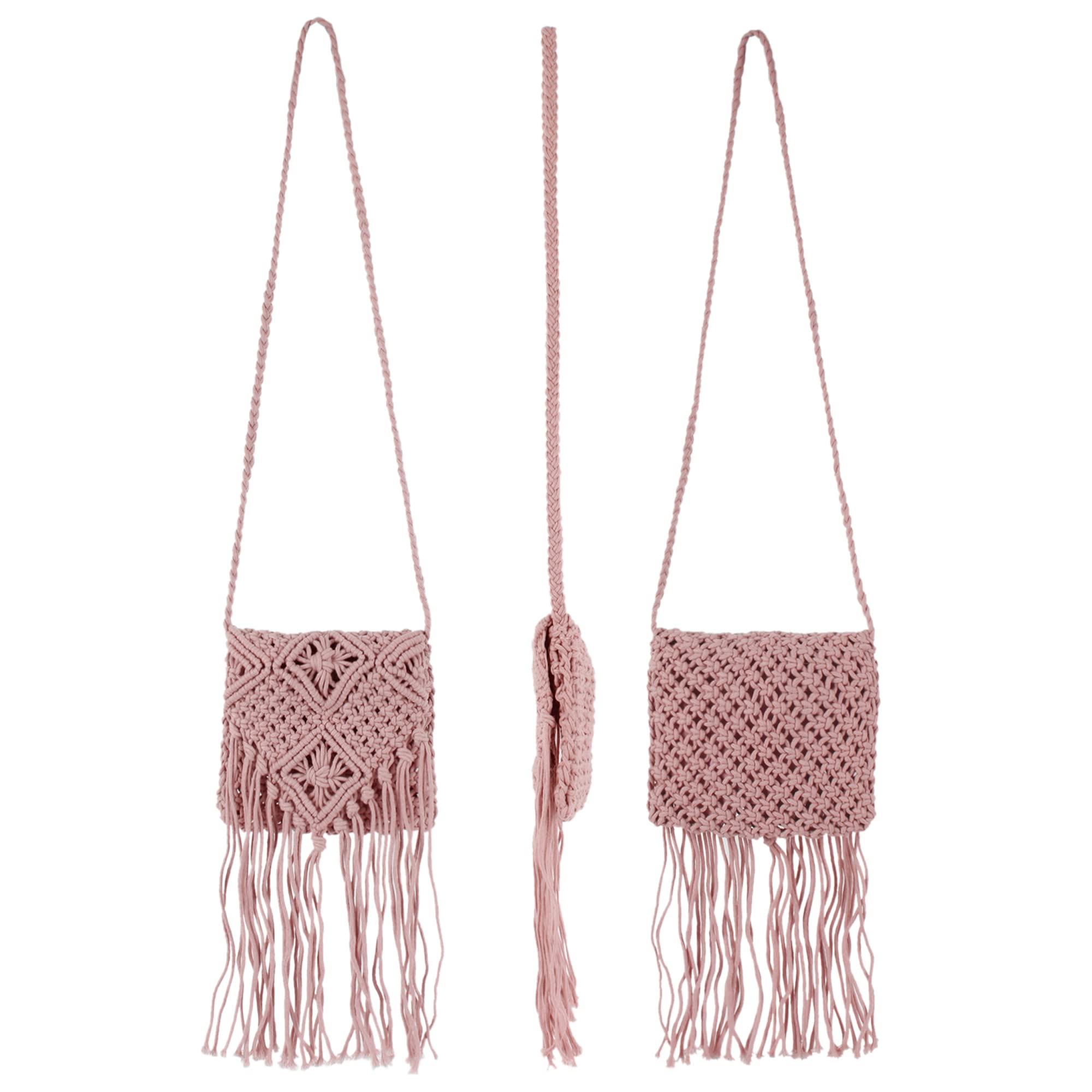 Van Caro Handwoven Cotton Straw Shoulder Bag - Crochet Tassel Bohemian Beach Purse for Women | Perfect for Summer Outings, Vacations & Boho Fashion Accessories