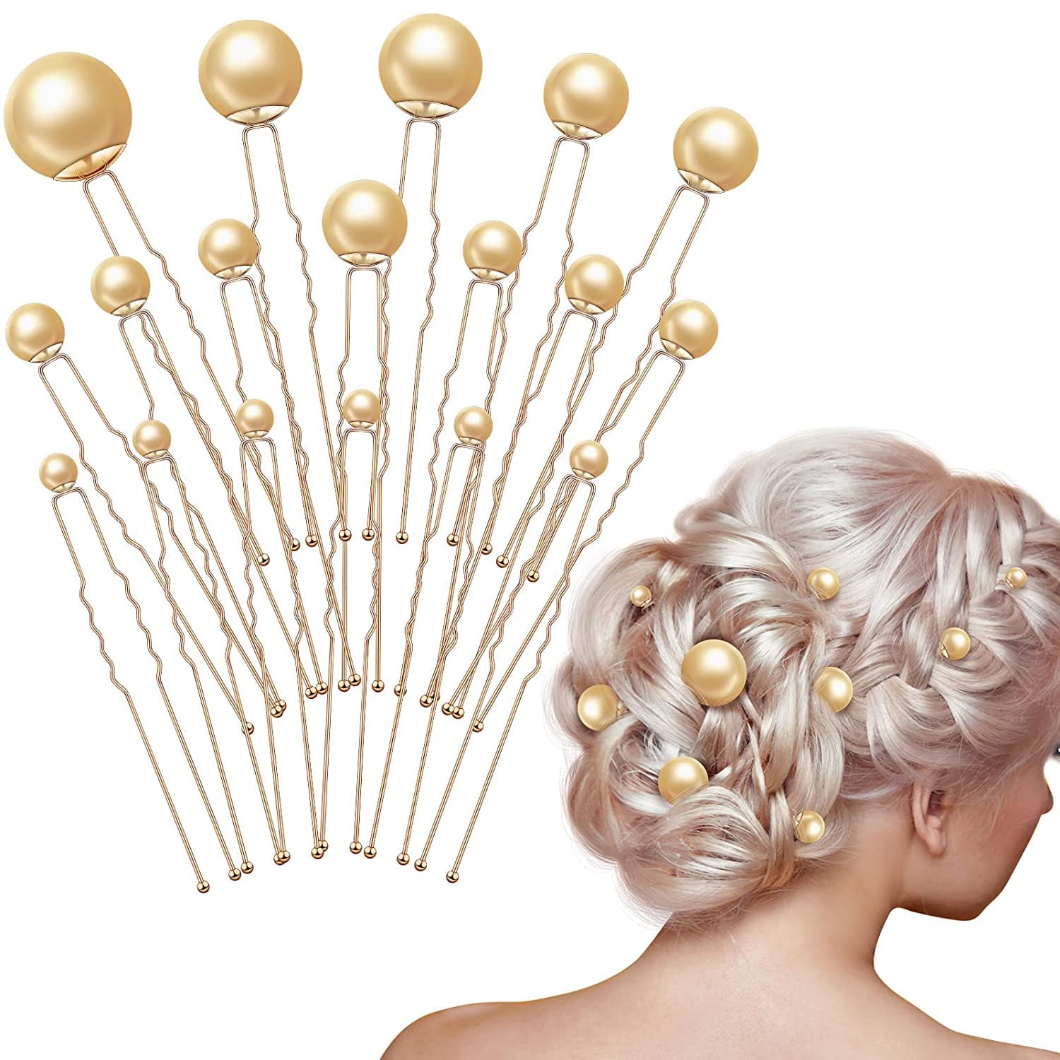 Glamifirsto Pearl Hair Pins - Elegant Wedding Bridal Flower Hair Clips for Brides & Bridesmaids, Women's Hair Styling Accessories for Girls (Perfect for Weddings, Prom, Parties & Special Occasions)