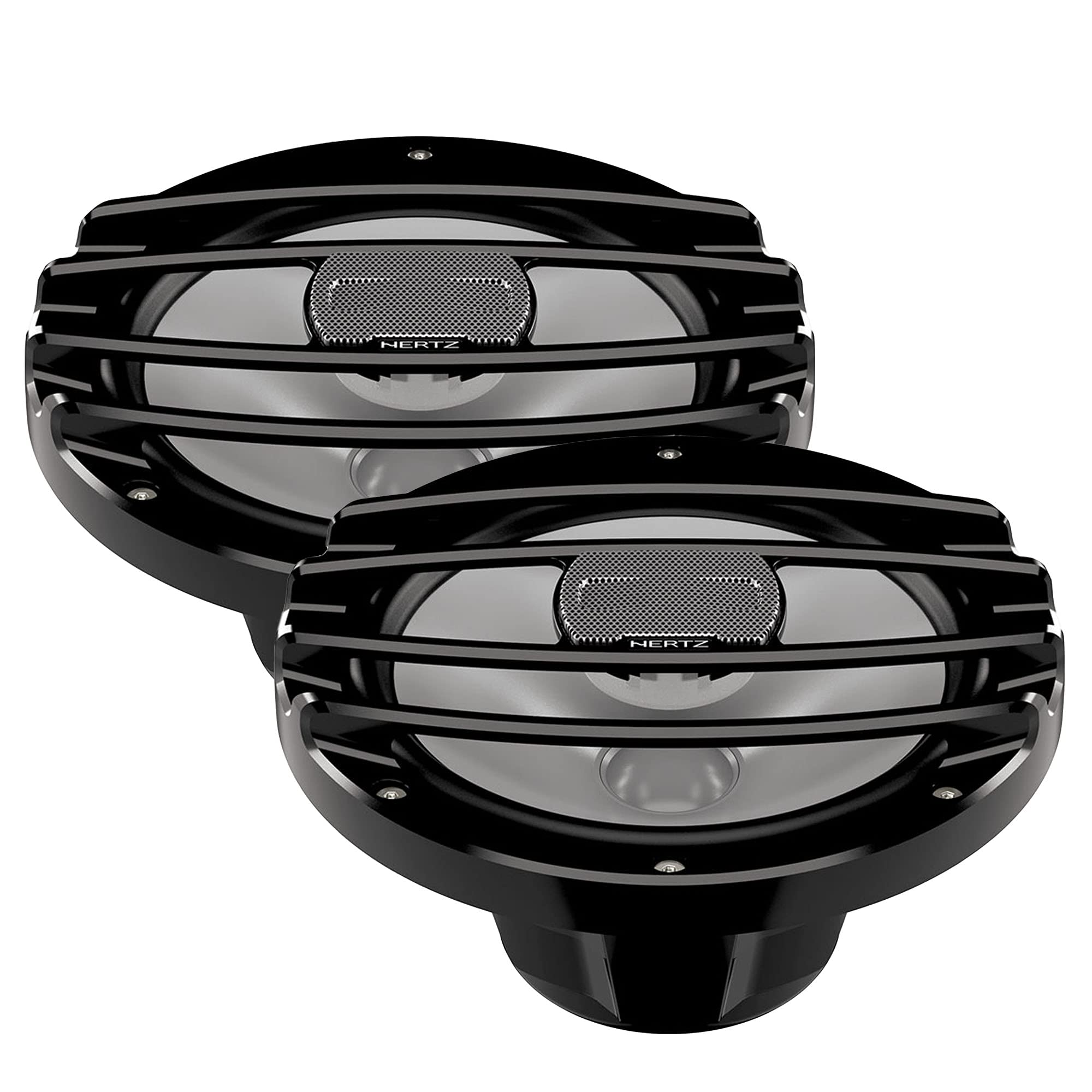 Hertz HMX-8-S-LC 8 Inch 4-Ohm Powersports Coaxial Speaker Pair with RGB LED Lights - Perfect for ATV, UTV, Motorcycle & Marine Audio Upgrades