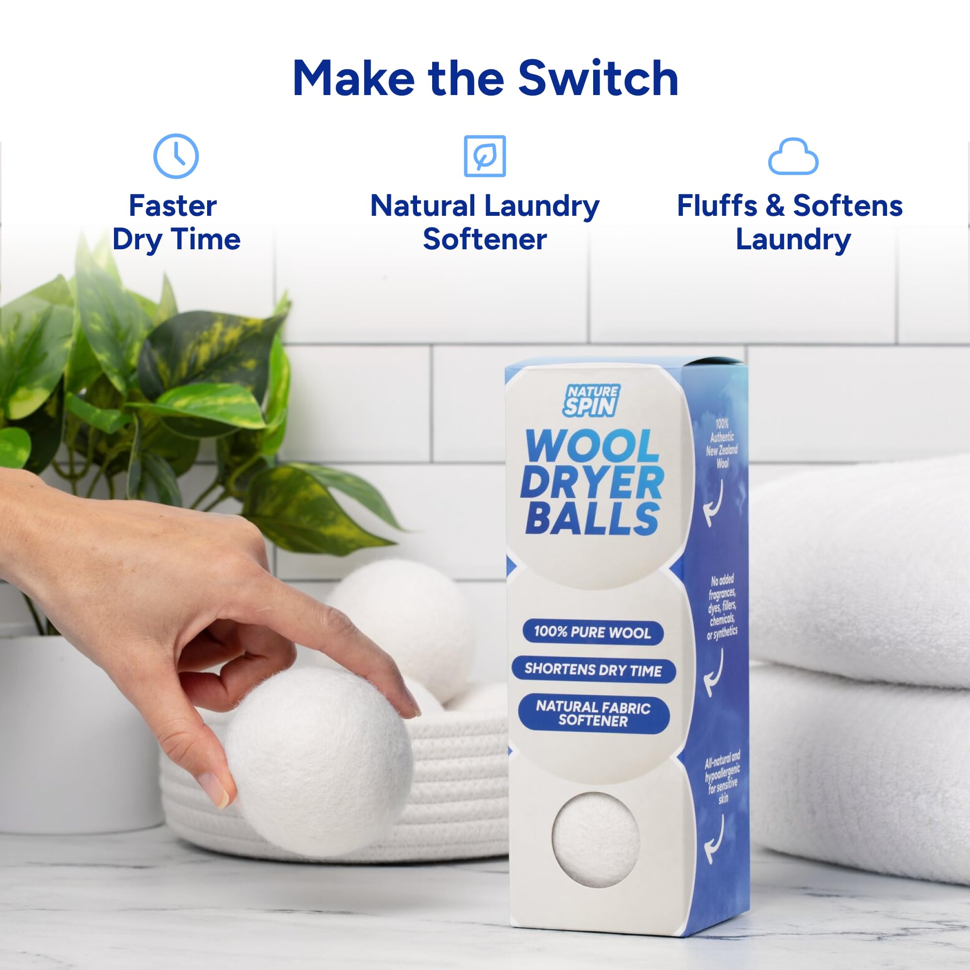 XL Wool Dryer Balls 3-Pack | 100% Pure New Zealand Sheep Wool | Hypoallergenic & Eco-Friendly | Unscented Laundry Helper | Softens Clothes & Reduces Static | Perfect for Baby Clothes, Delicates & Sustainable Laundry