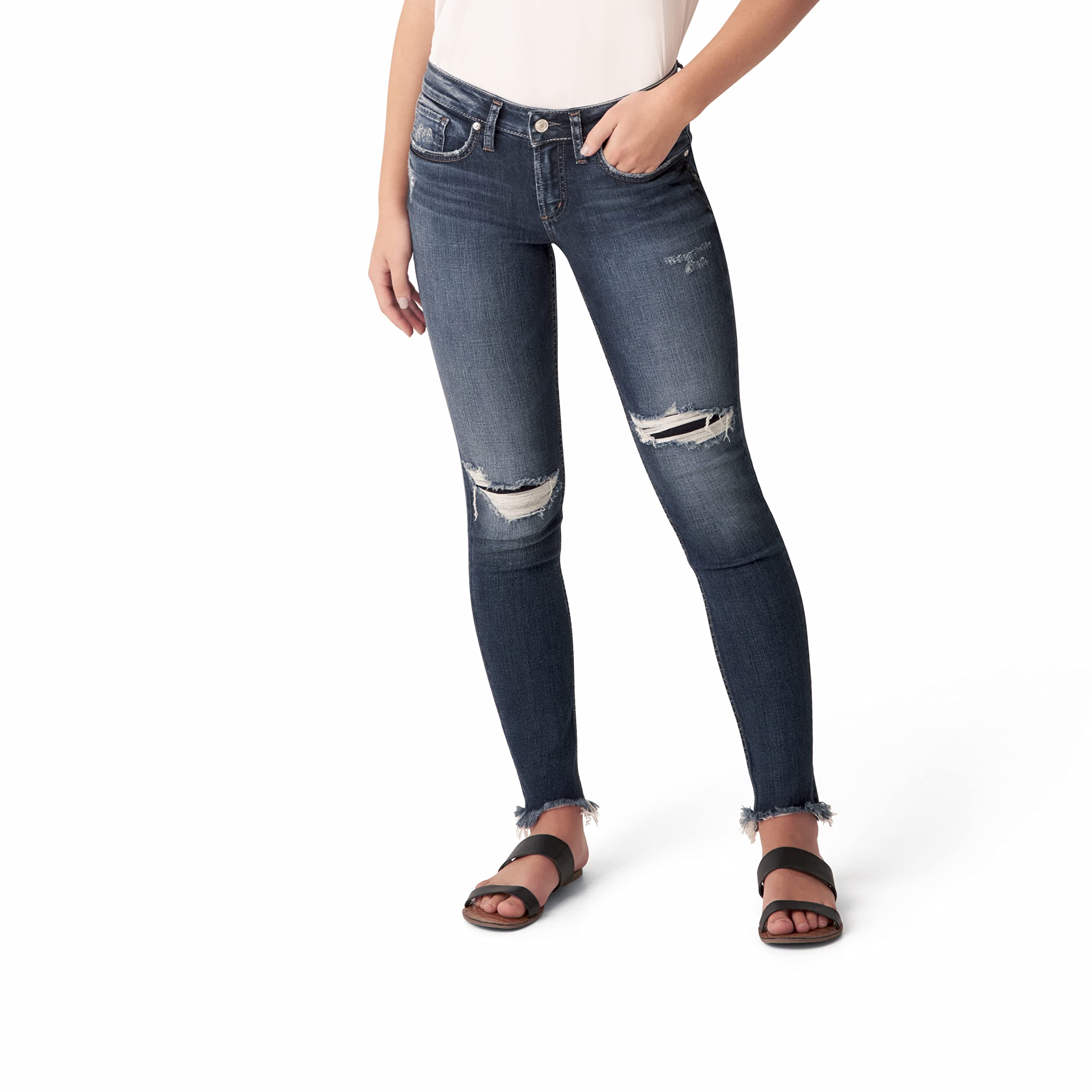 Silver Jeans Co. Women's Suki High-Rise Curvy Fit Jeans - Stretch Denim Pants for Hourglass Figure | Perfect for Casual Wear, Date Night & Office Outfits