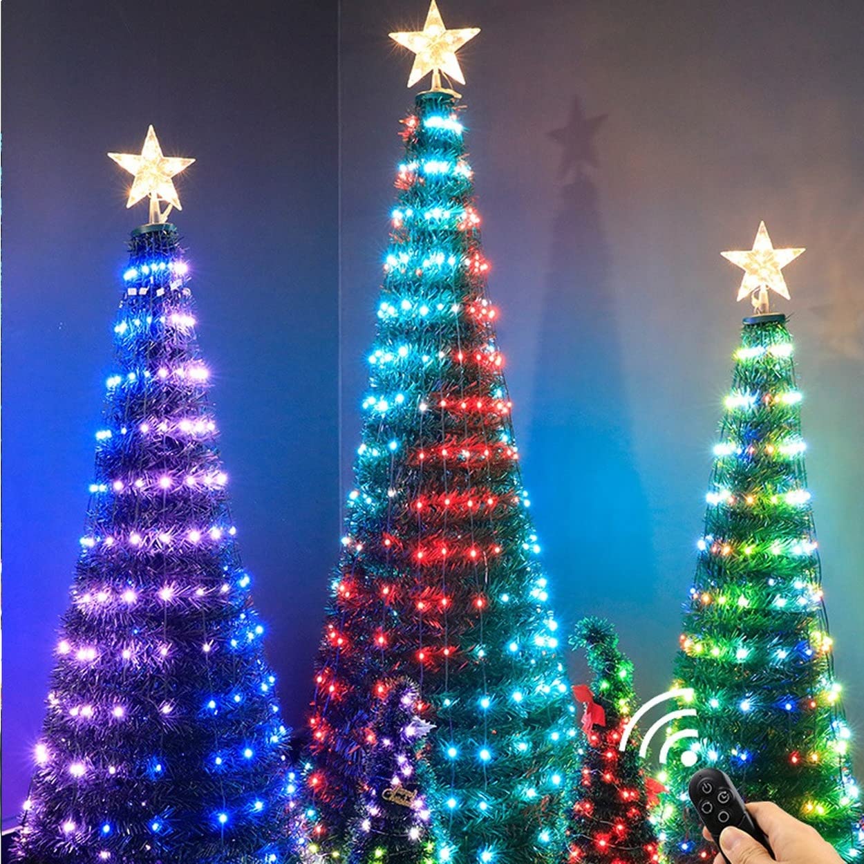 NNTA Foldable LED Christmas Tree with Addressable WS2812B/SK6812 IC Pixels - 1.2m Fairy Lights with Remote Control for Holiday Decorations, Wedding & Party Lighting (Perfect for Indoor/Outdoor Christmas Decor, Home Parties, and Special Events)