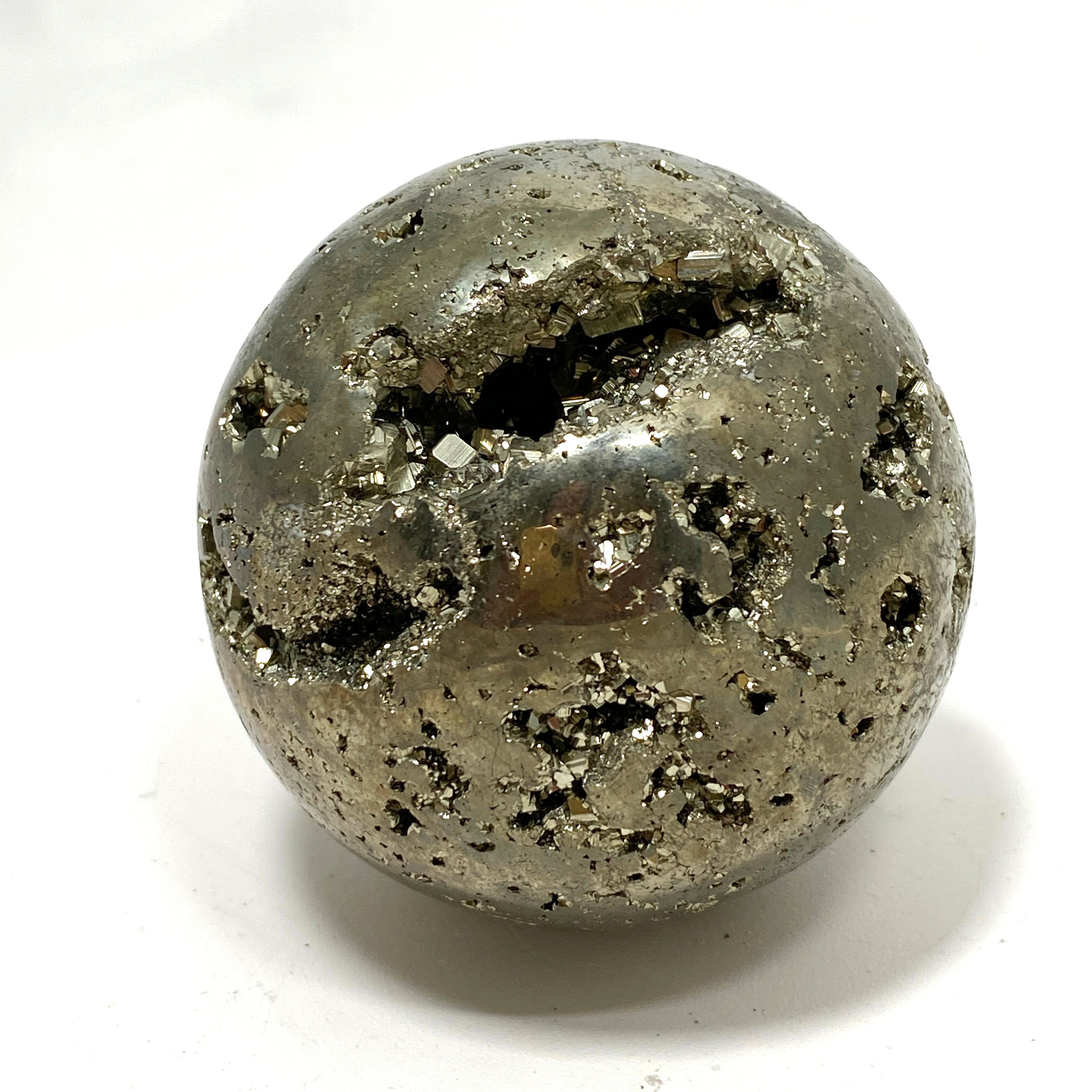 Natural Pyrite Sphere - 3 Inch Healing Crystal for Meditation, Feng Shui & Home Decor | Perfect for Energy Balancing & Spiritual Growth