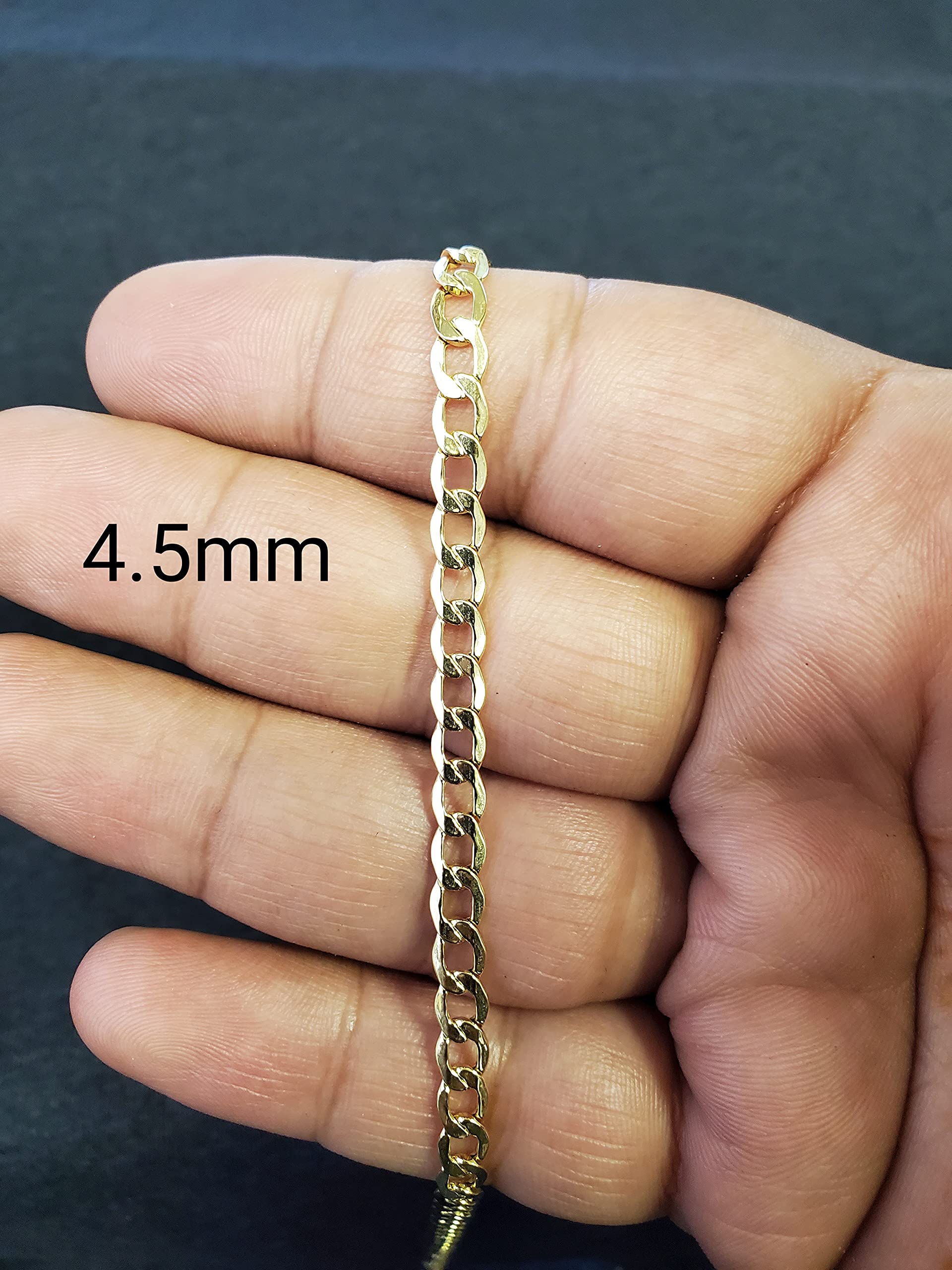 10k Yellow Gold Hollow C-Link Bracelet for Men & Women - 3.5mm Adjustable Chain Anklet or Wrist Jewelry - Perfect for Everyday Wear, Gifts & Special Occasions