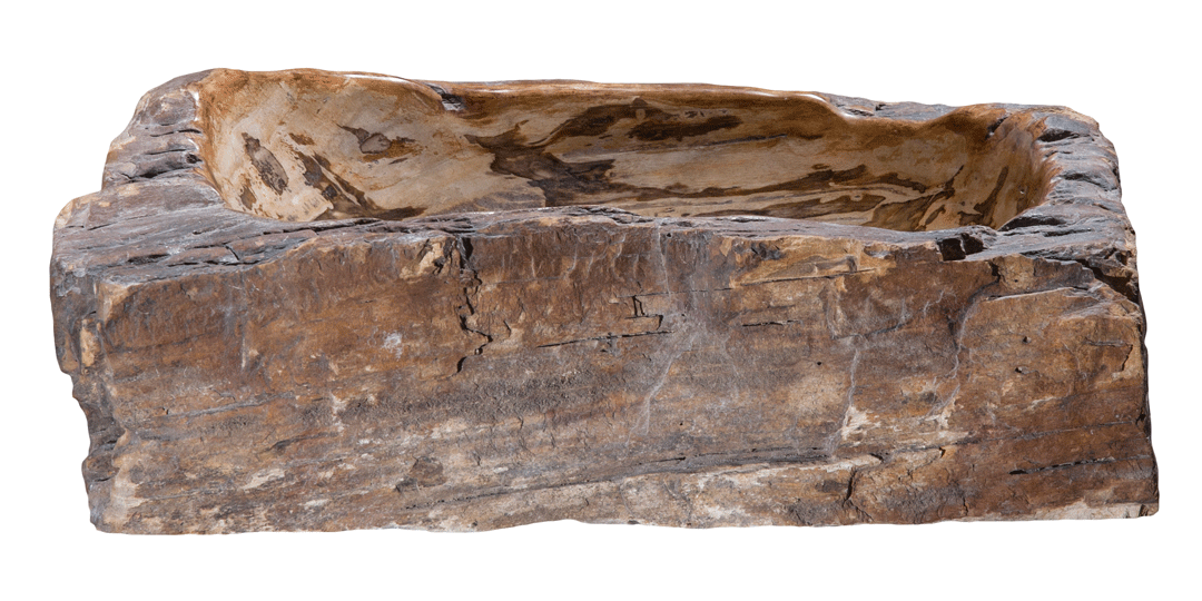 Natural Petrified Wood Bathroom Sink - 17