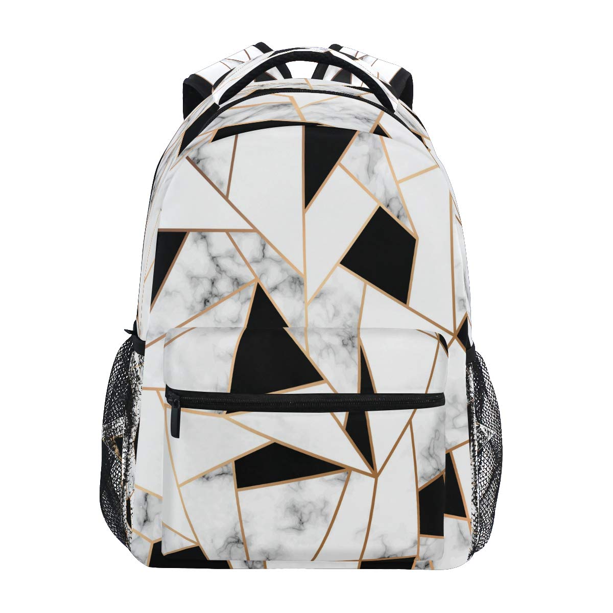 Geometric Marble Print Backpack - Large Capacity Travel Daypack, Laptop Bag for School, Work & Outdoor | Stylish Rucksack for Women, Men, Teens & College Students | Perfect for Commuting, Hiking & Daily Use