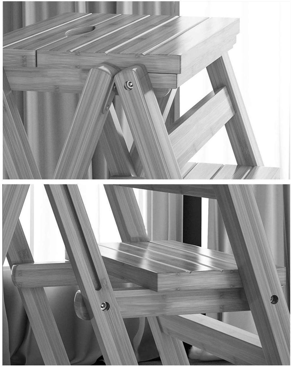 LUDIST Foldable Step Stool for Home, Multi-Functional 3-Step Ladder Stool for Indoor Use - Perfect for Reaching High Shelves, Shoe Storage, and Plant Stands