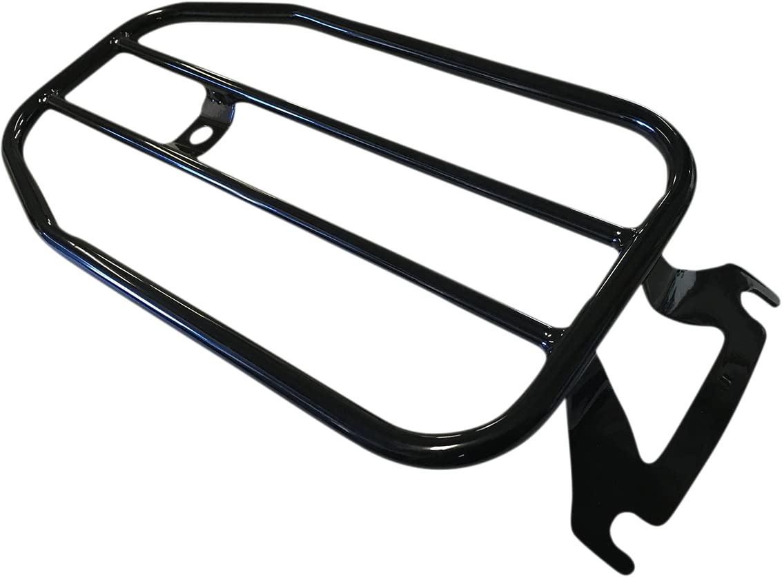 Motherwell MWL-409-GB 7 Inch Solo Luggage Rack - Gloss Black - Compact Travel Organizer for Suitcases, Bags & Backpacks in Dorms, Hotels & Airports