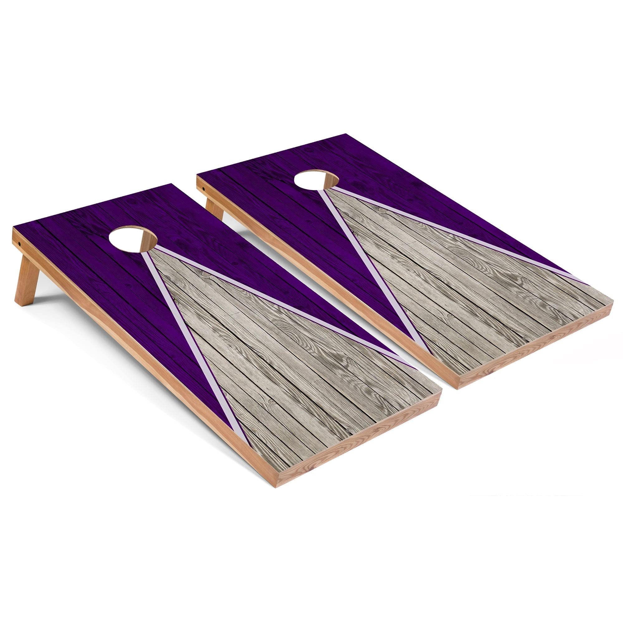 Premium Regulation 2x4 Purple Cornhole Board Game Set - 8 Bean Bags, Carrying Case & Accessories for Backyard, Tailgate & Outdoor Parties