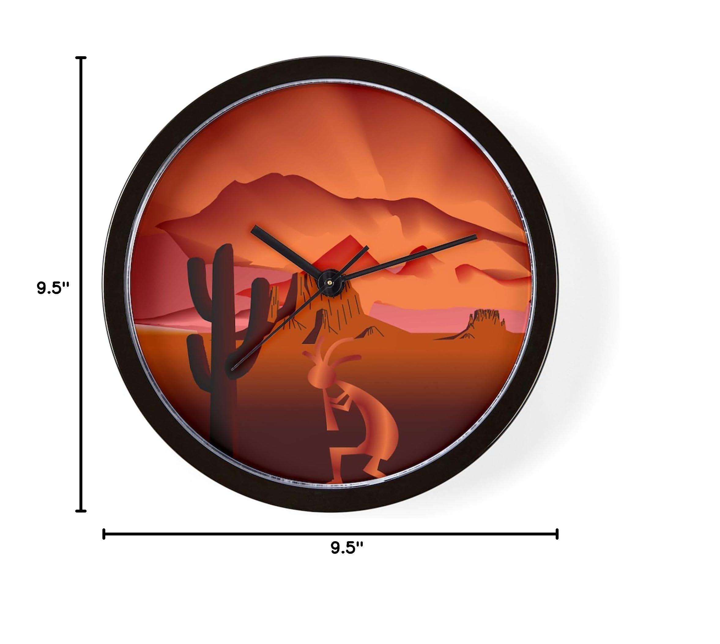 Southwest Kokopelli 10 Inch Wall Clock - Decorative Clock for Living Room, Kitchen, Office - Perfect for Home, Office & Gift Giving