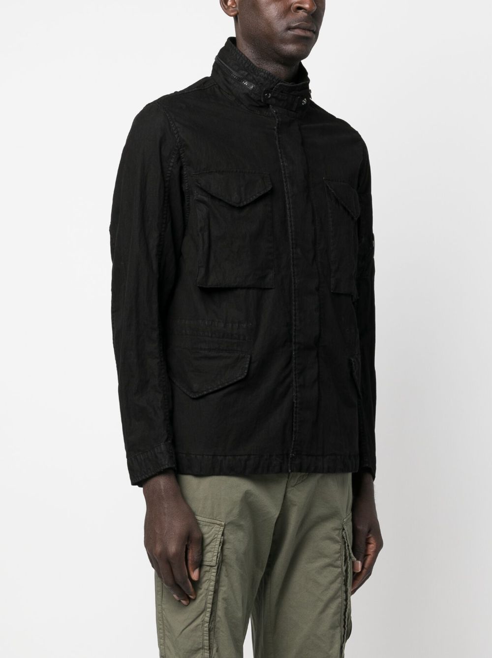 CP COMPANY Men's Black Jacket - Lightweight Waterproof Windbreaker for Outdoor Hiking & Urban Streetwear